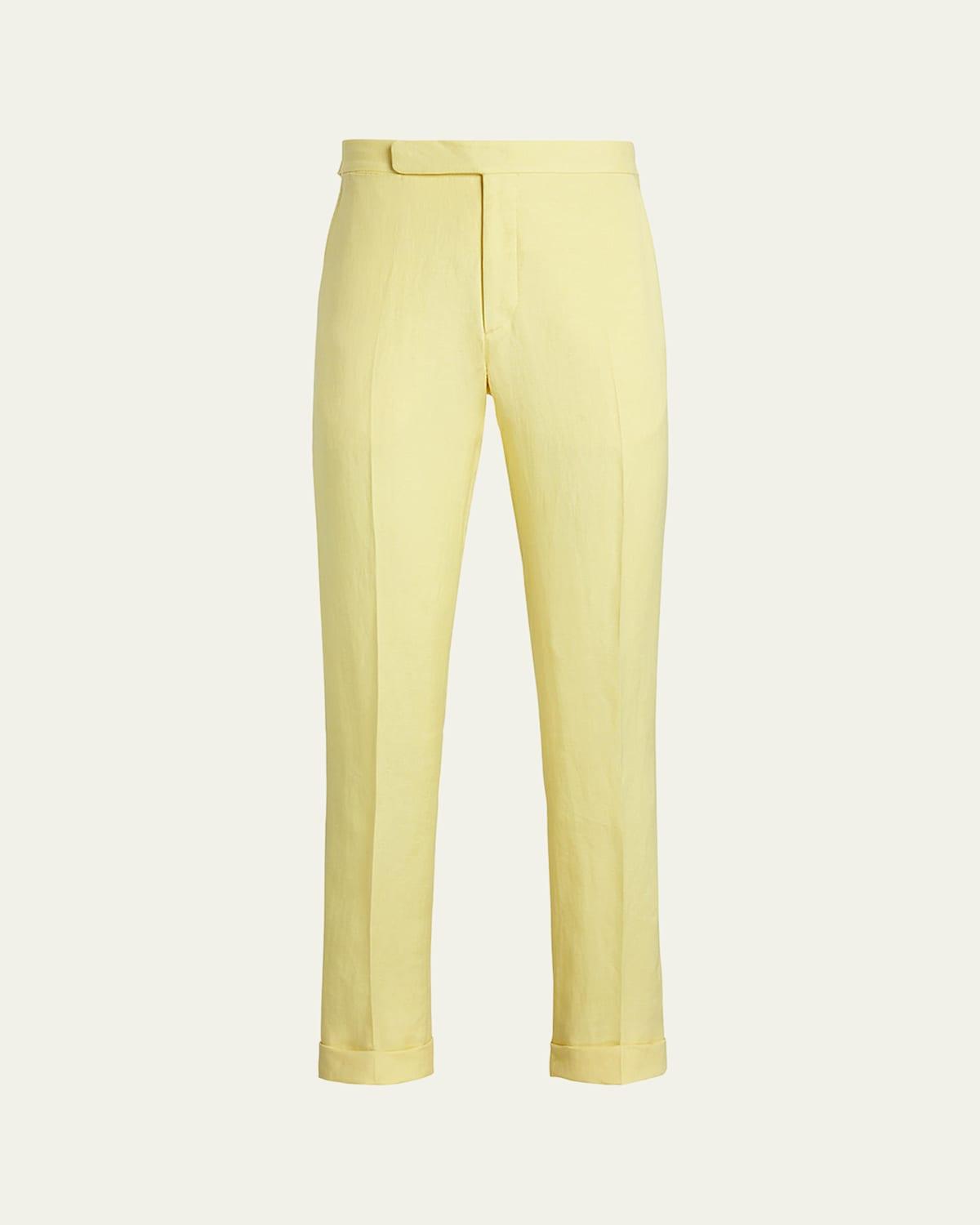 Mens Gregory Hand-Tailored Silk-Linen Trousers Product Image