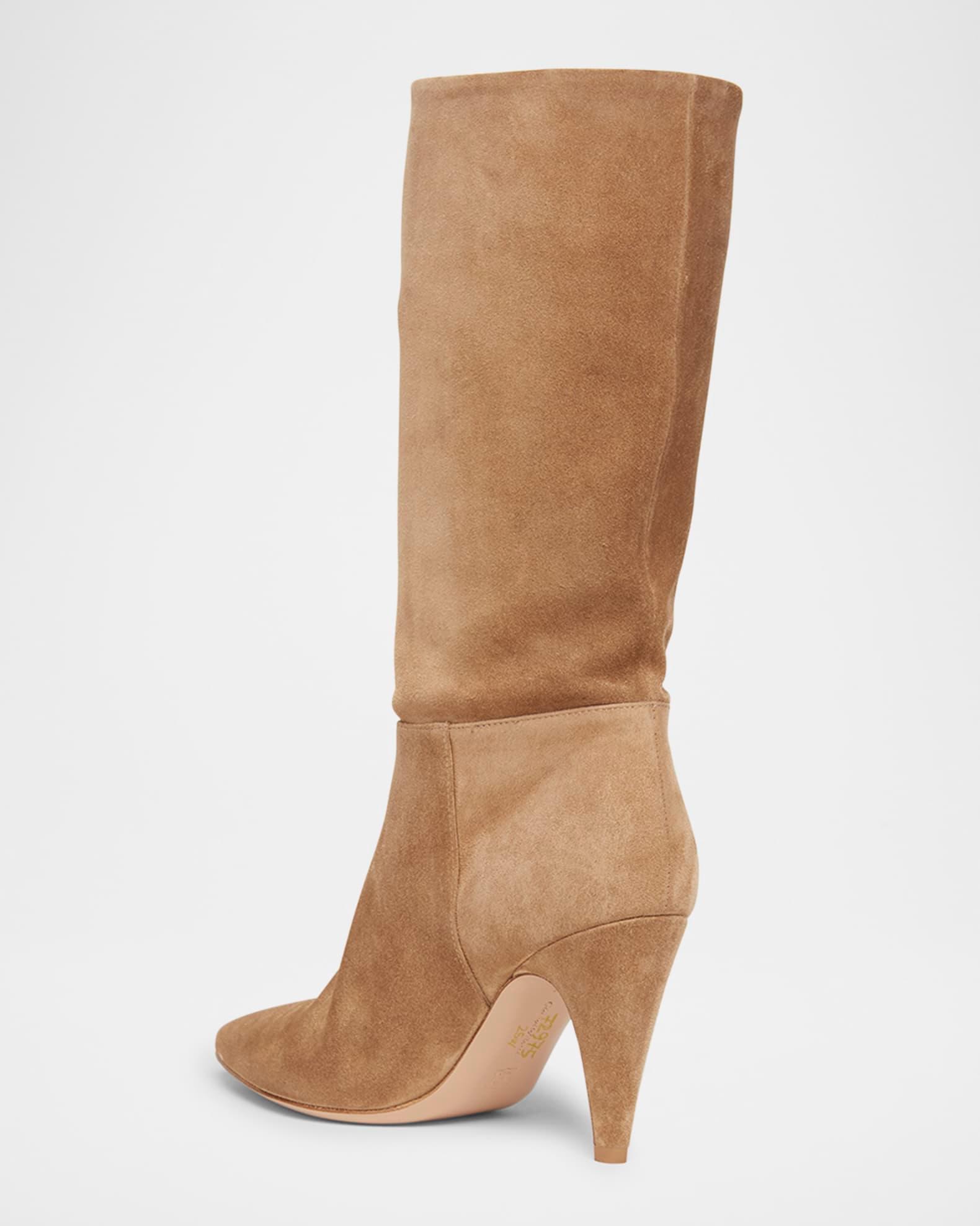 Slouchy Suede Mid Boots Product Image
