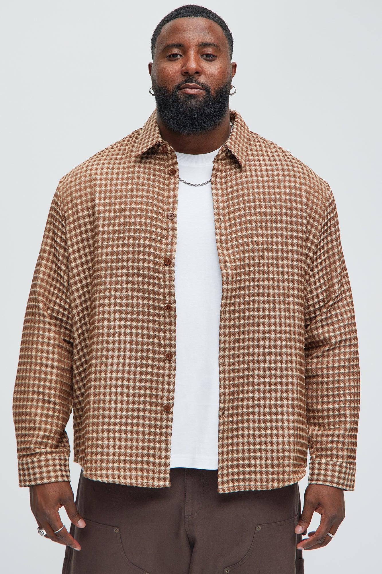 Runnin 'Round Button Up Shirt - Brown/combo Product Image