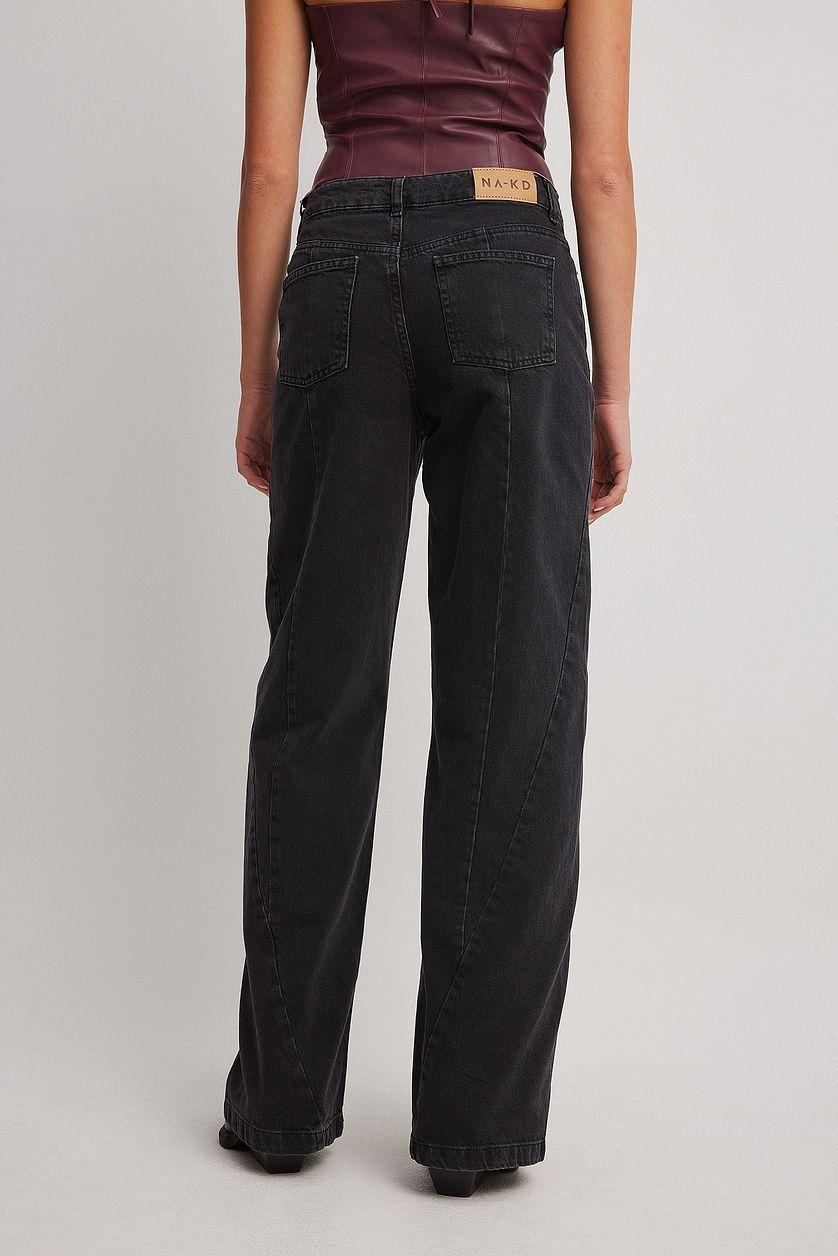 Mid Waist Seam Detail Denim Product Image