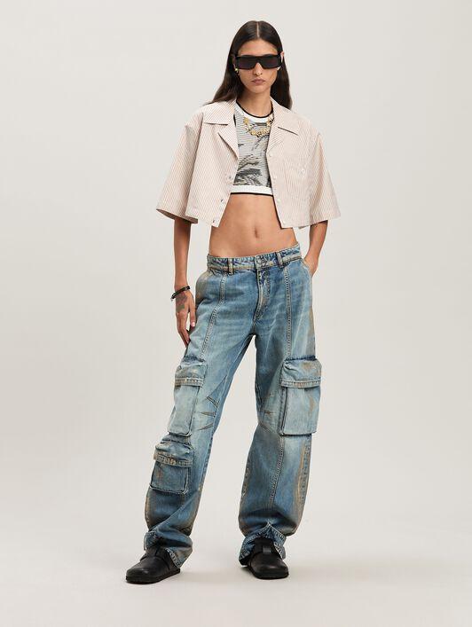 CURVED LOGO CROPPED SHIRT CAMEL - OFF WH Product Image