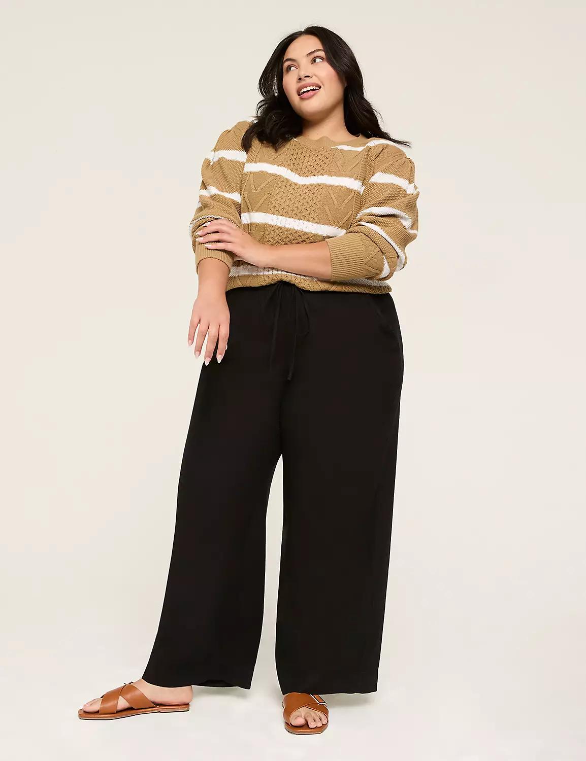 Linen Wide Leg Pant - New Sandal Length Product Image