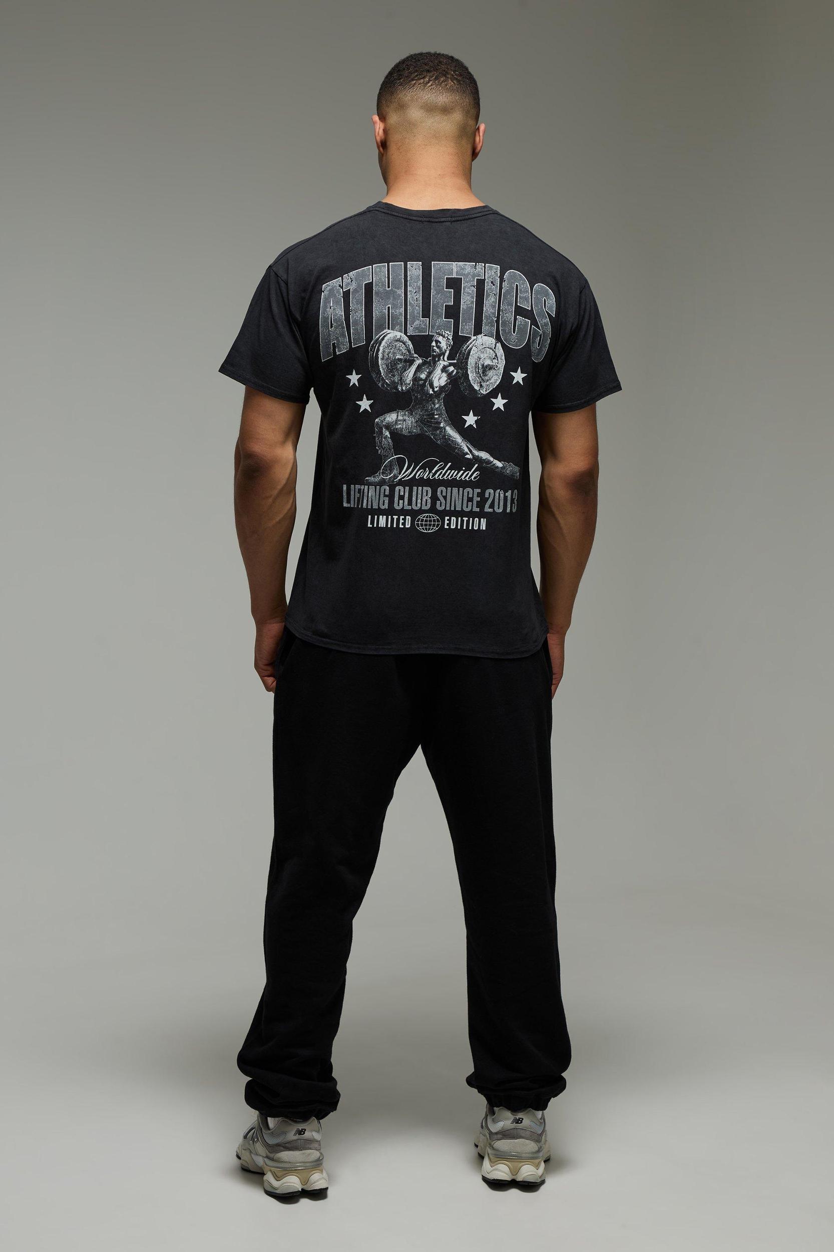 Man Active Washed Athletics Oversized T-shirt | boohooMAN USA Product Image