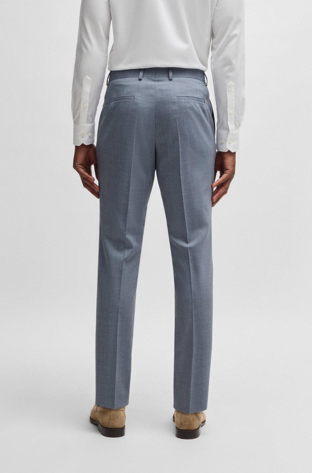 Formal trousers in a patterned virgin-wool blend Product Image
