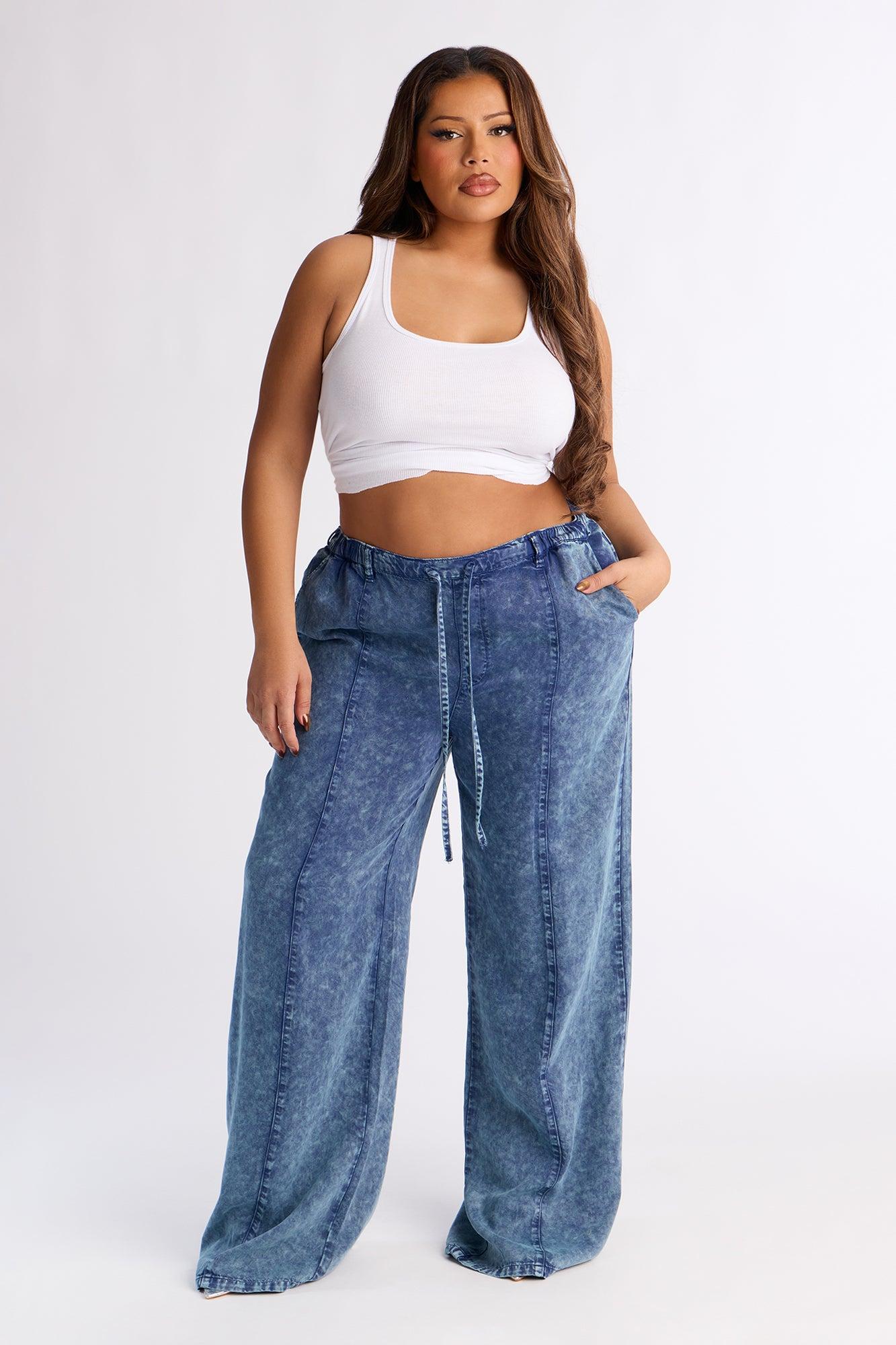 Okalani Washed Wide Leg Pant 33 - Denim Female Product Image