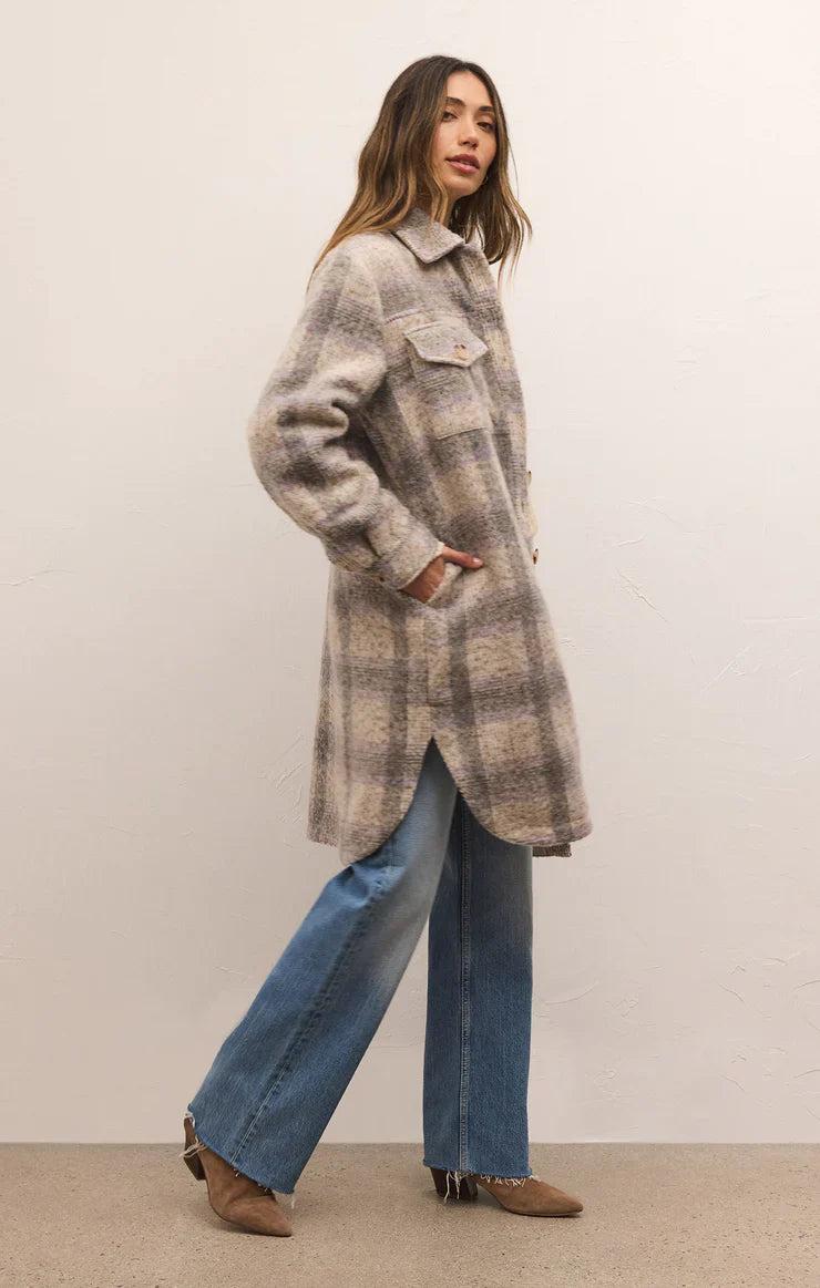 Sonoma Plaid Long Shirt Jacket *FS Product Image