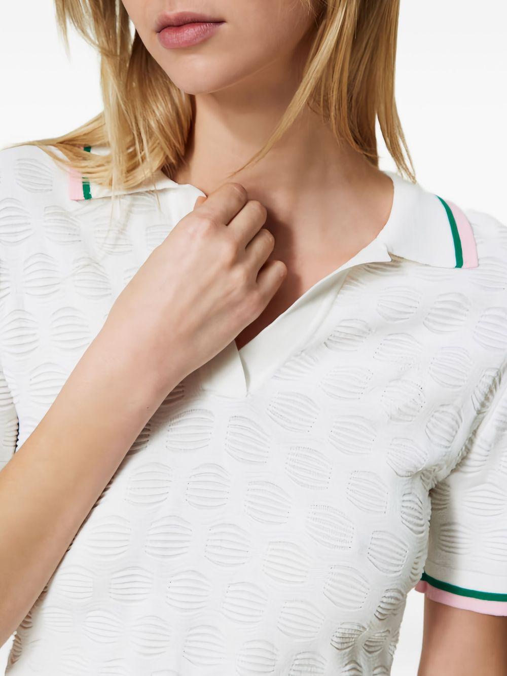 ribbed geometric-pattern polo shirt Product Image