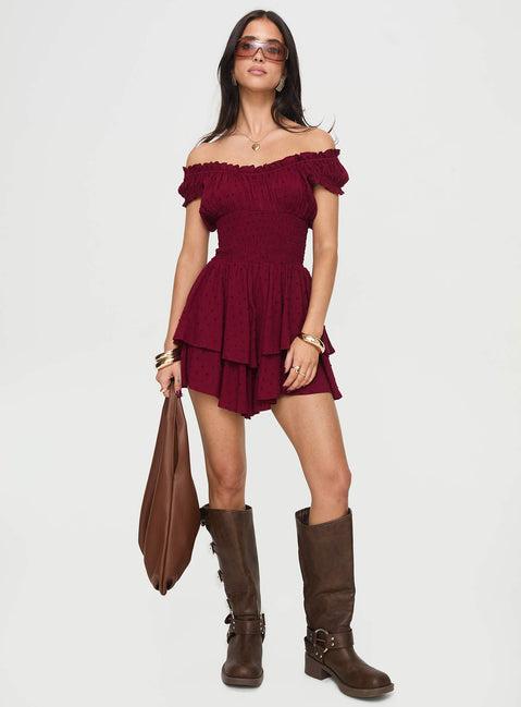 The Love Galore Romper Deep Cherry Product Image