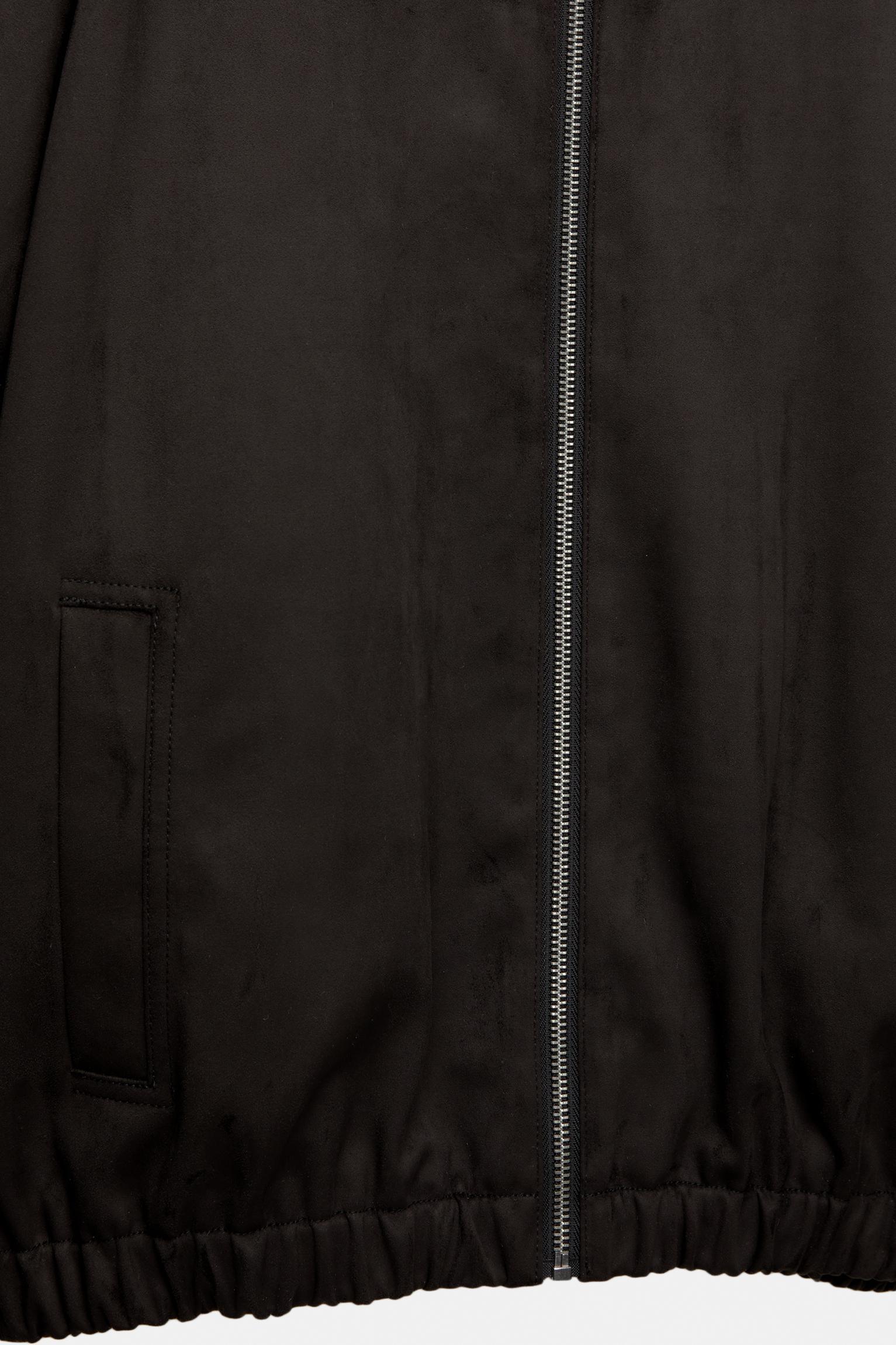 Faux suede balloon bomber jacket Product Image