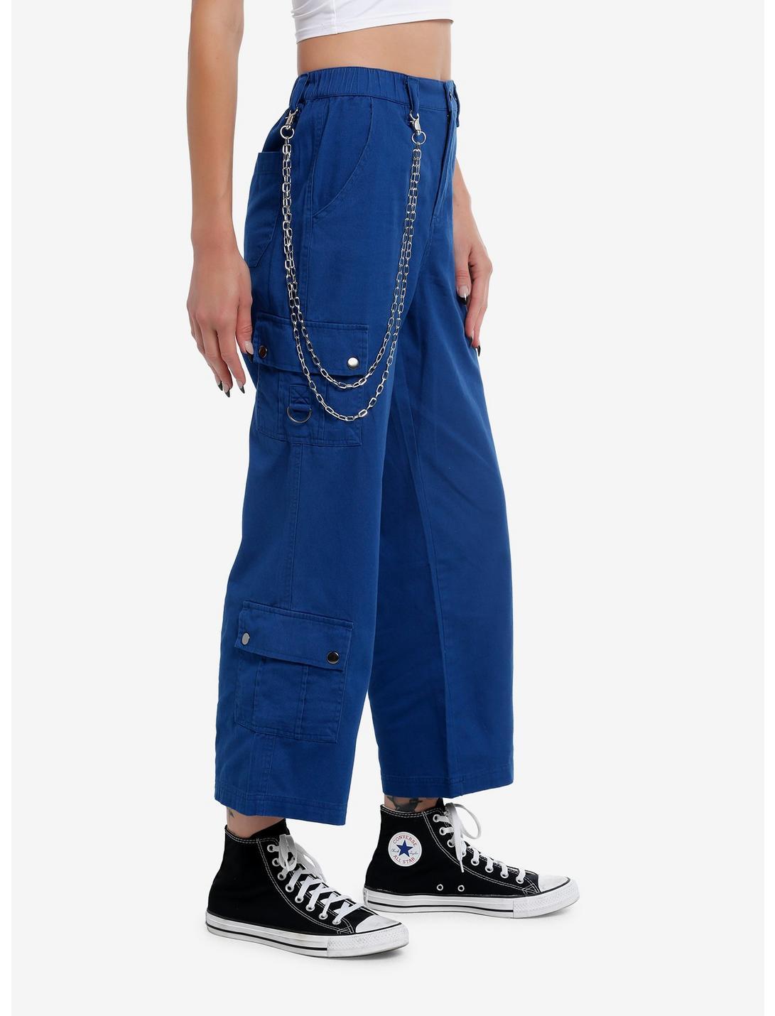 Blue Side Chain Cargo Skater Pants Product Image