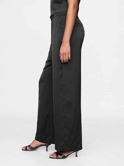 Mid Rise Recycled Satin Seamed Pants Product Image