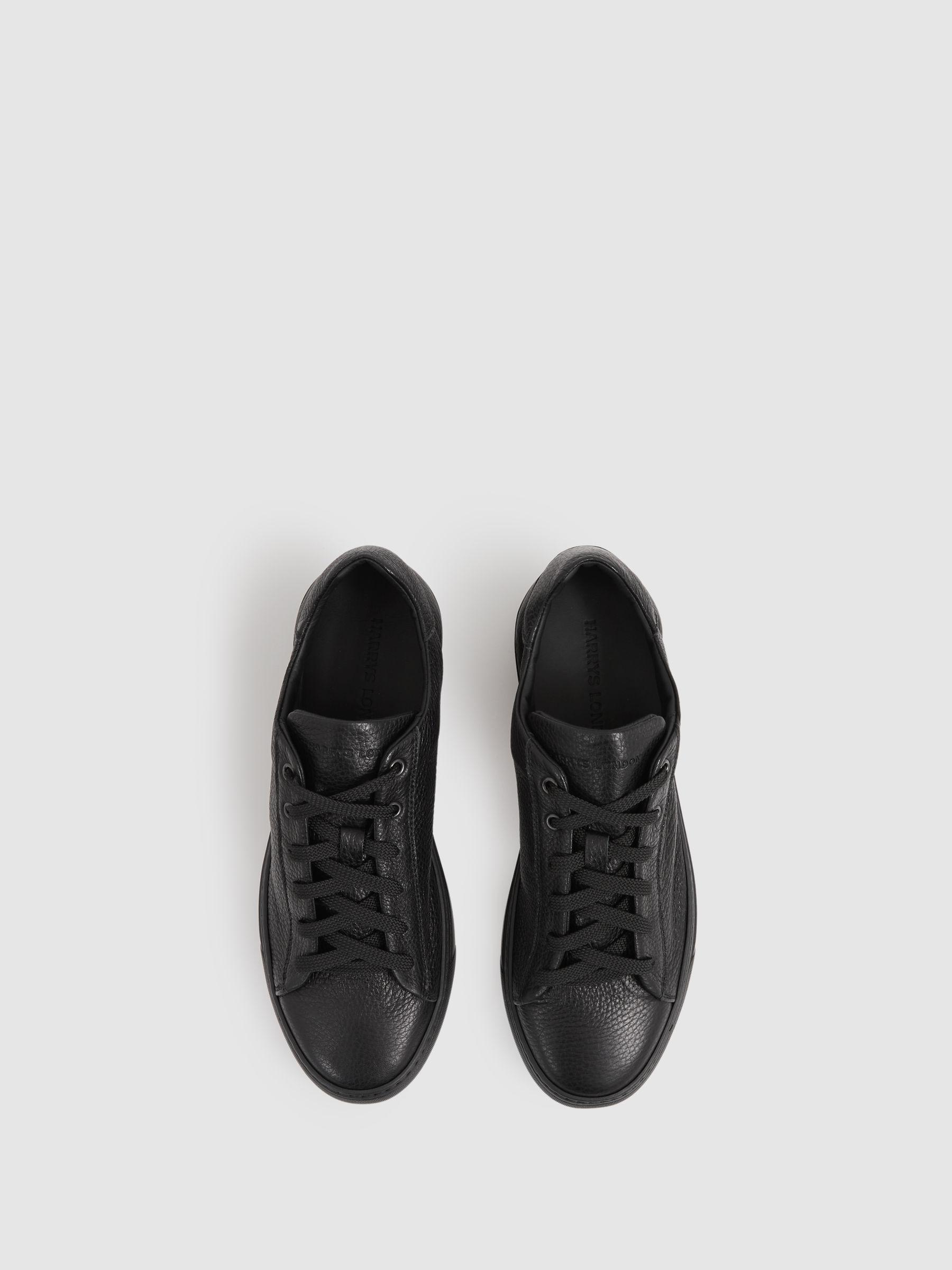 Harrys London Deerskin Lace-Up Trainers in Black Product Image