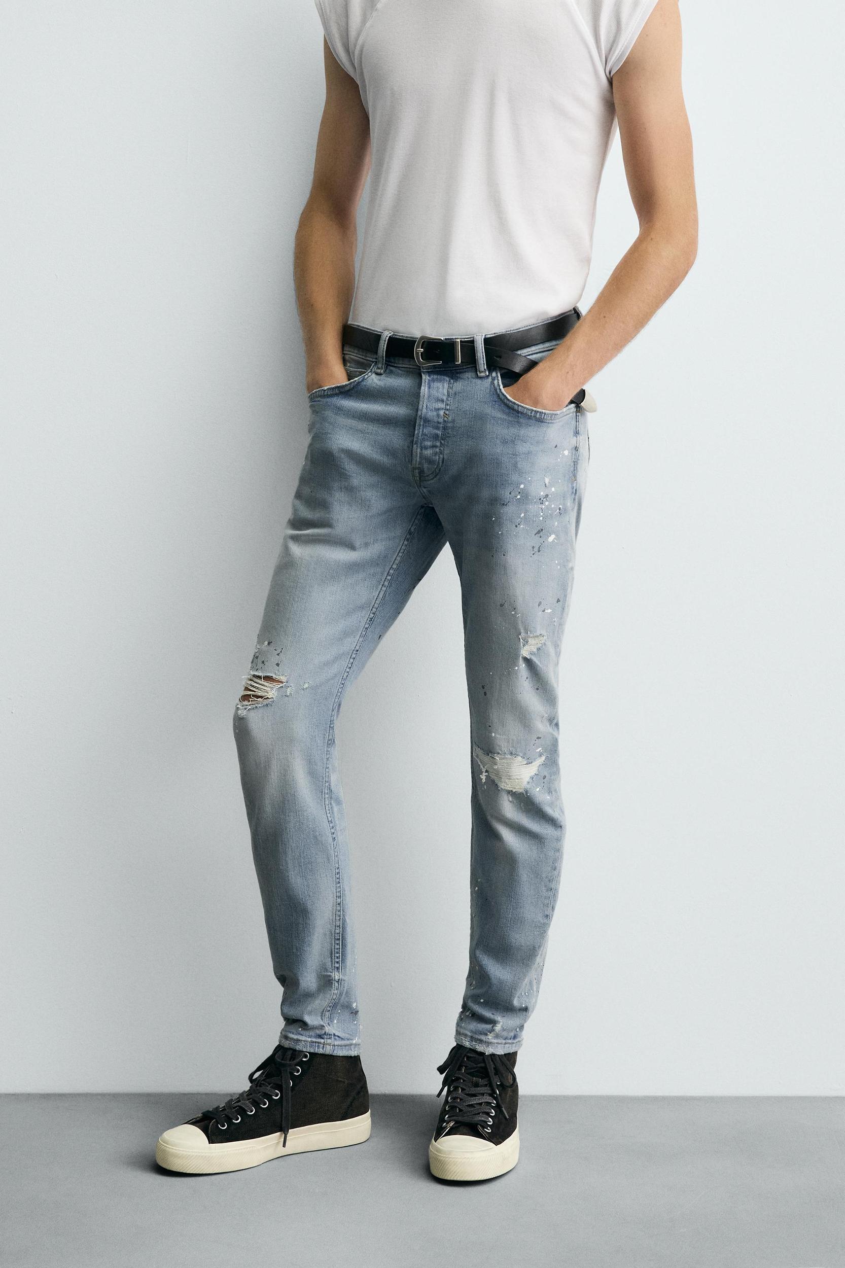 RIPPED SKINNY FIT JEANS Product Image