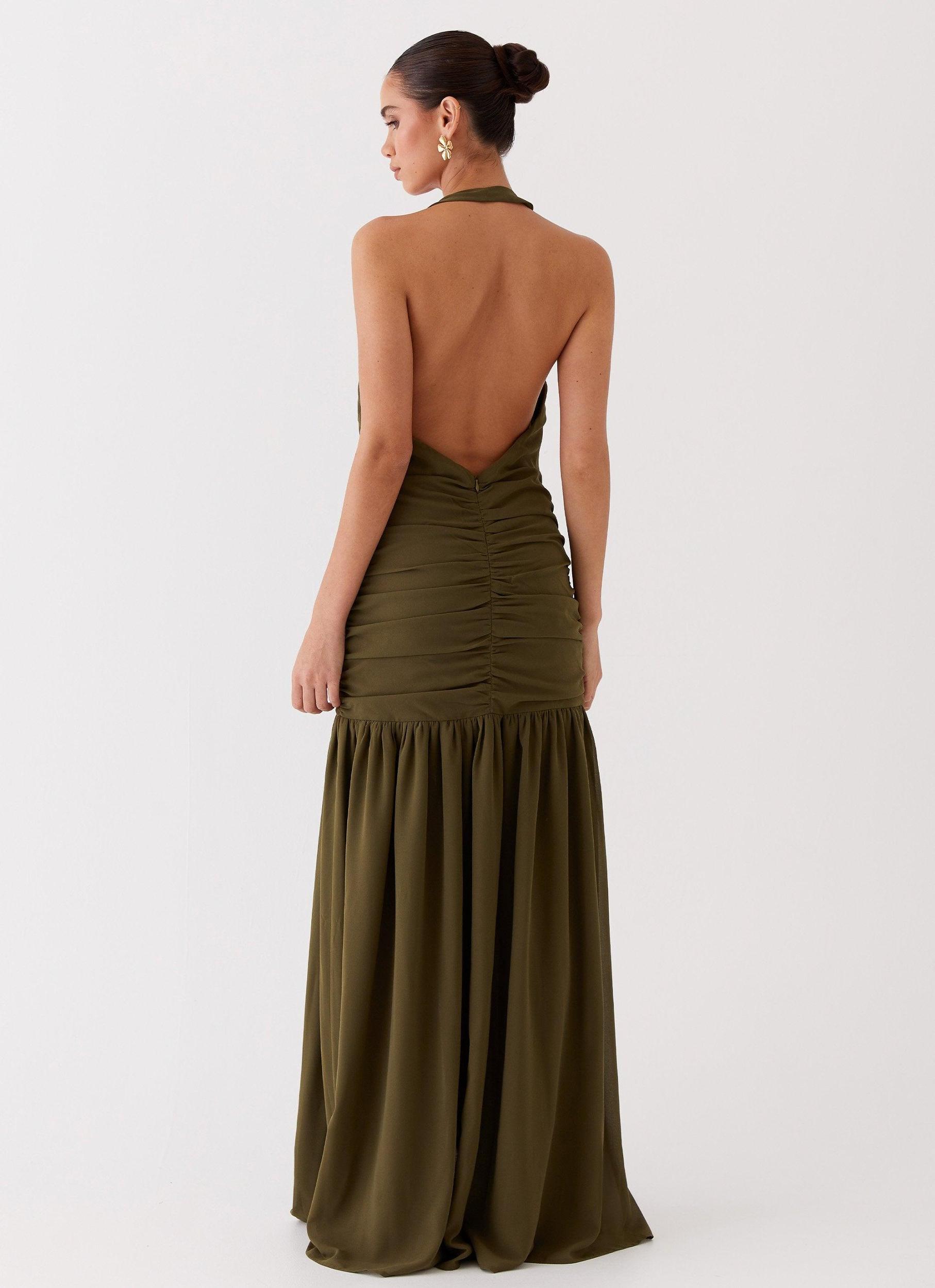 Truly In Love Maxi Dress - Khaki Product Image