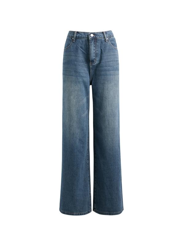 Dark Wash Vintage Baggy Boyfriend Jeans Product Image