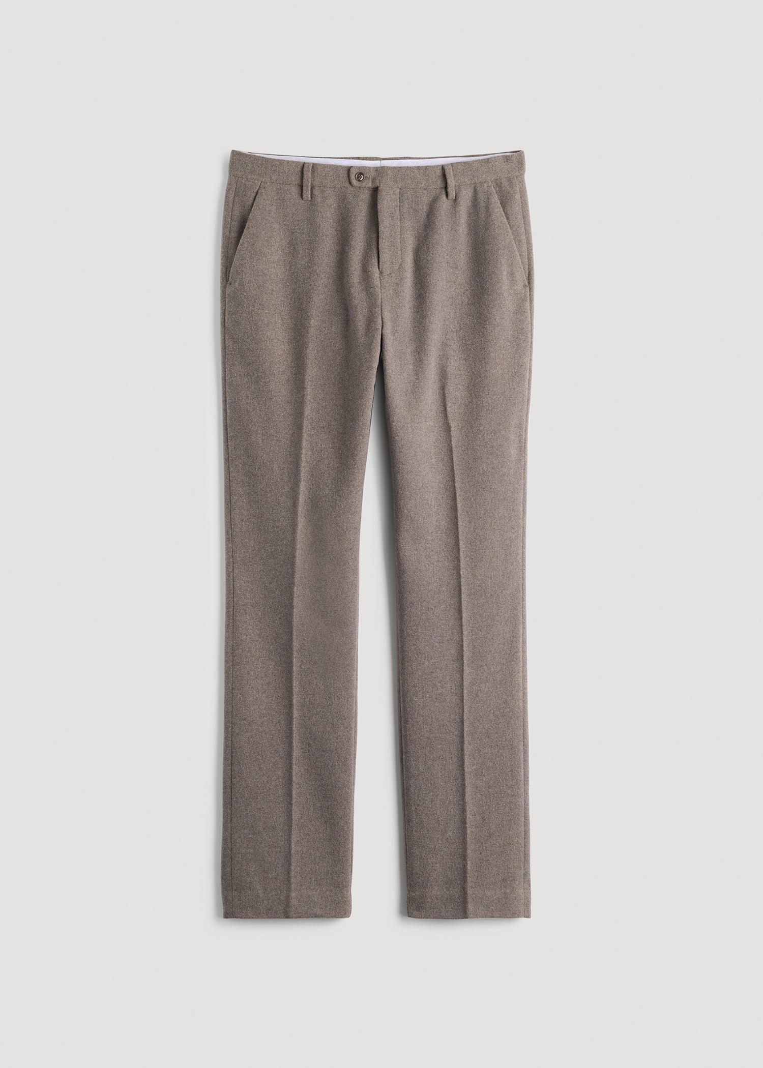 Wool Blend Dress Pants for Tall Men in Taupe Mix Male Product Image