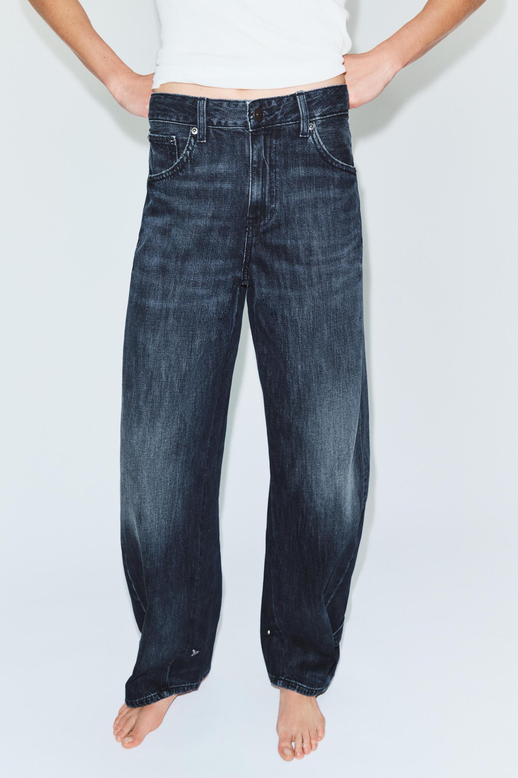 TRF MID-RISE BALLOON JEANS WITH LOOPS Product Image