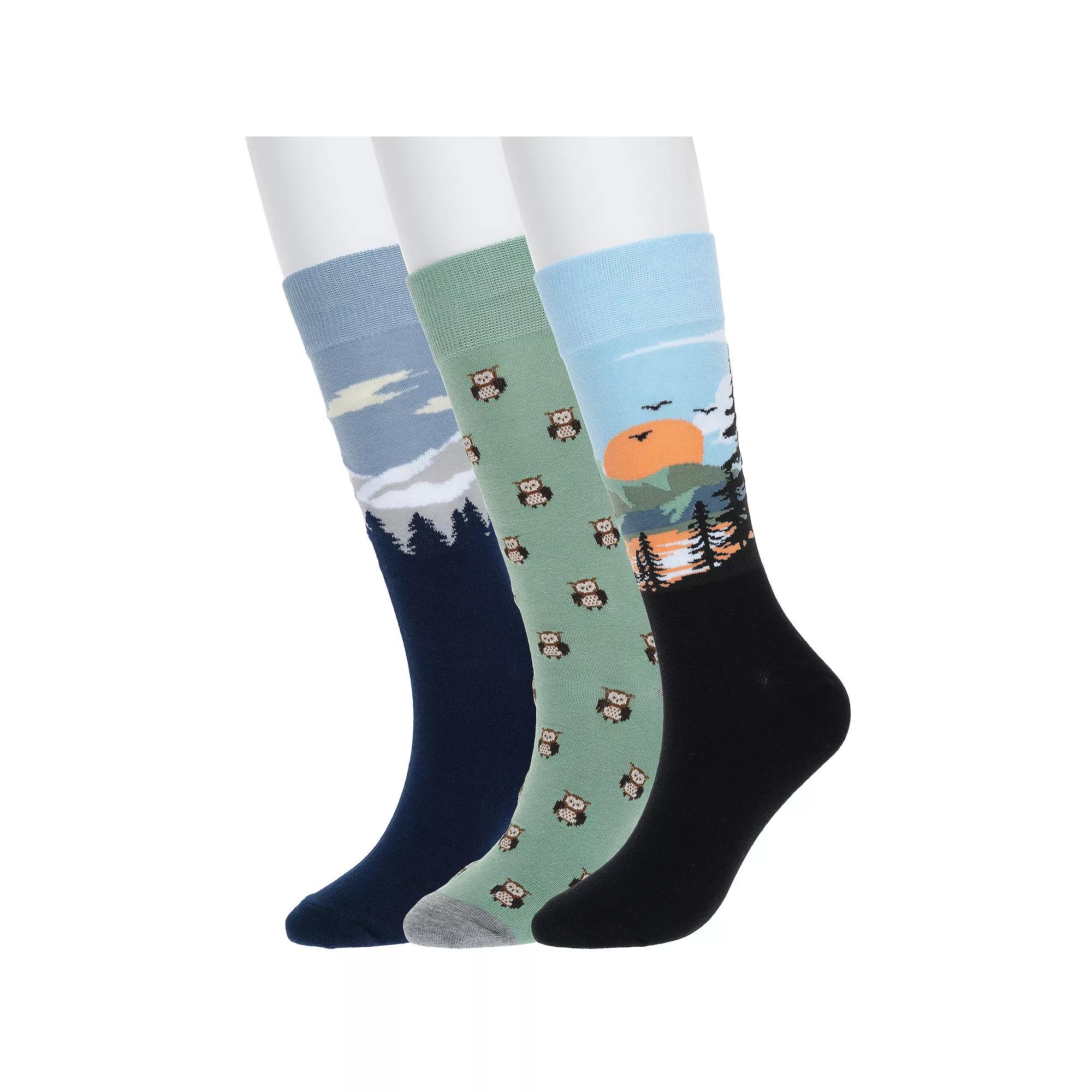 Men's Sonoma Goods For Life® 3-pack Mixed Novelty Socks, Outdoor Vista Product Image
