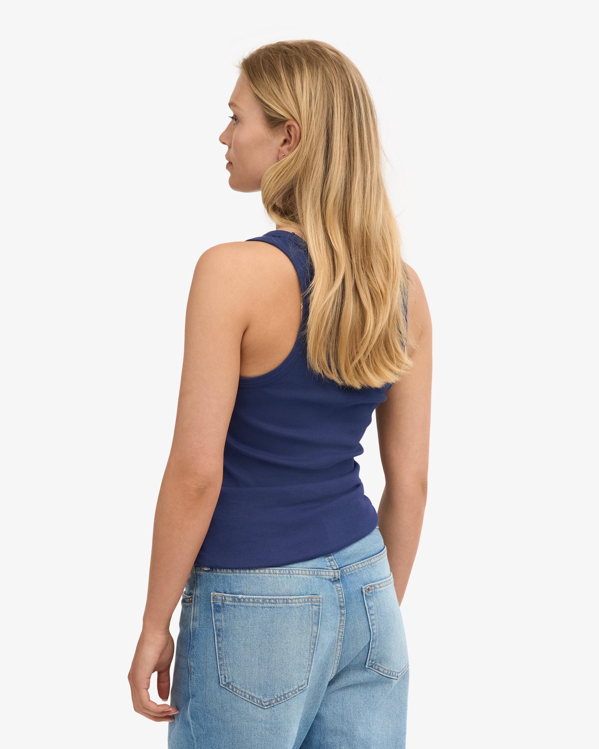 Women Organic Rib Tank Top - Coffee Brown Product Image