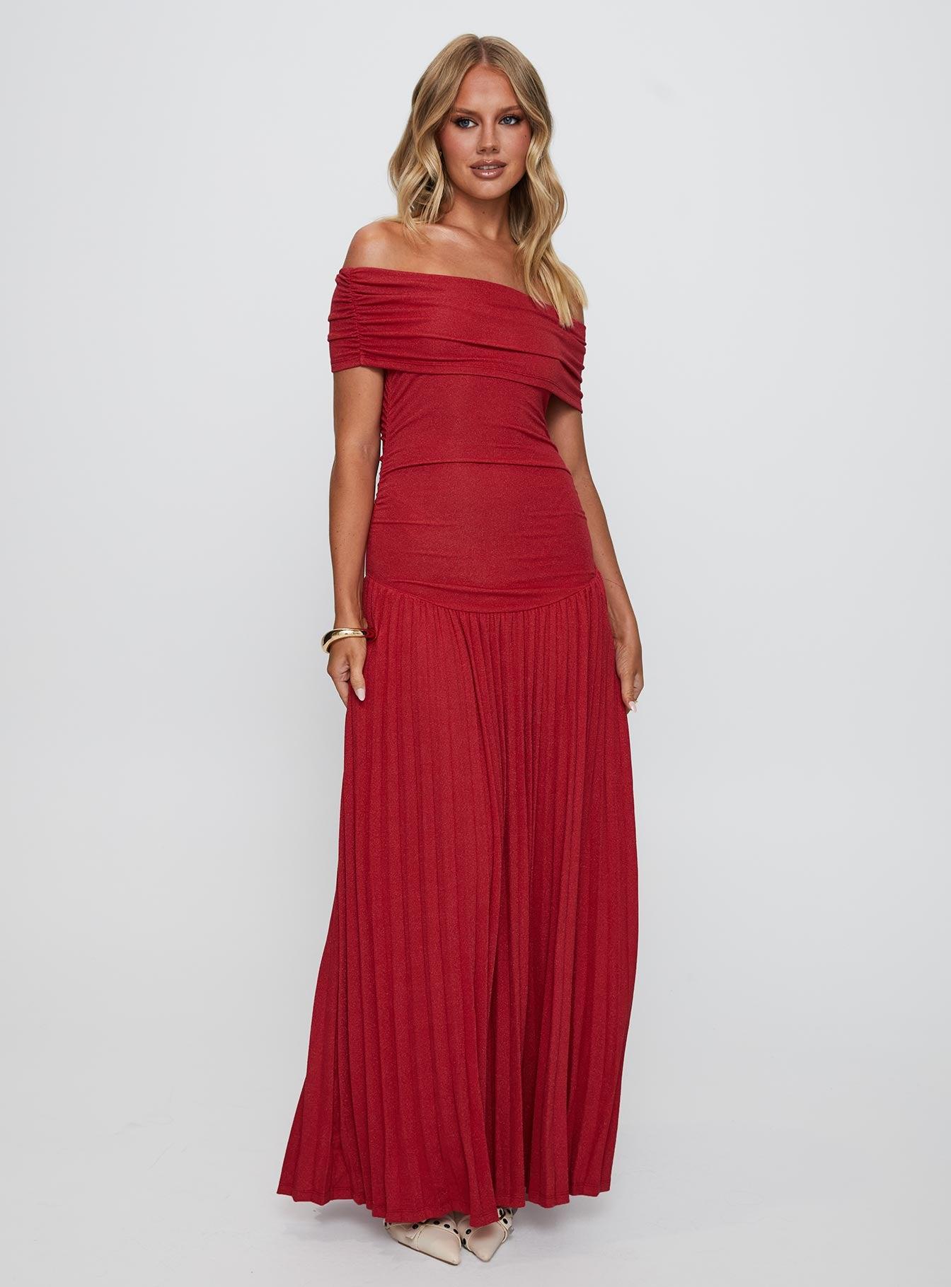 Field Of Dreams Maxi Dress Crimson Product Image