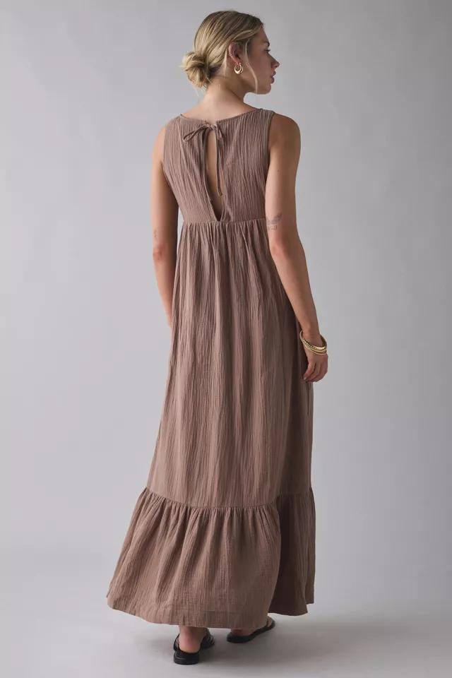 Daisy Street Cotton Tie-Back Tiered Maxi Dress Product Image