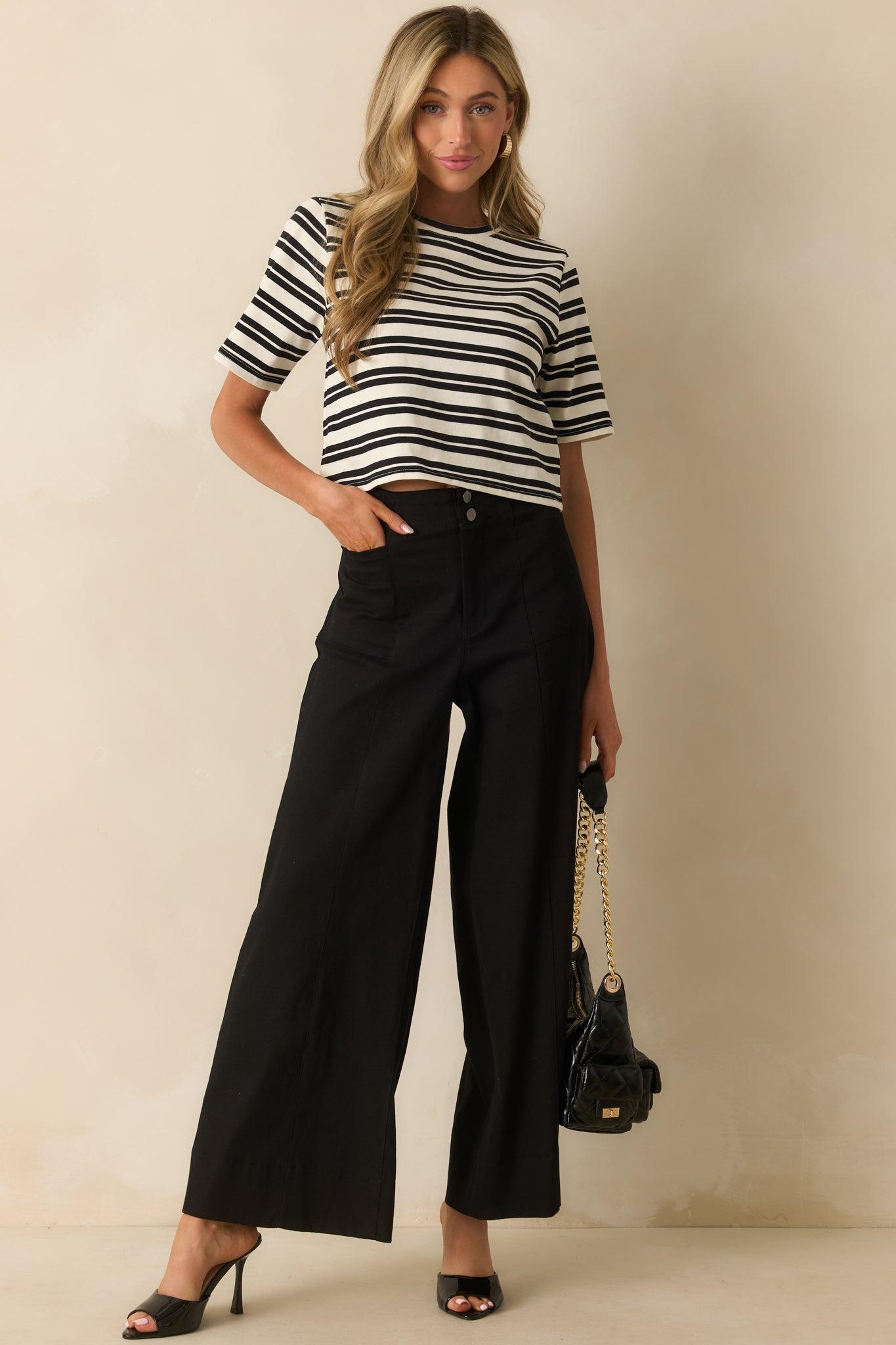 Daylight Glimmer Black Wide Leg Pants Product Image