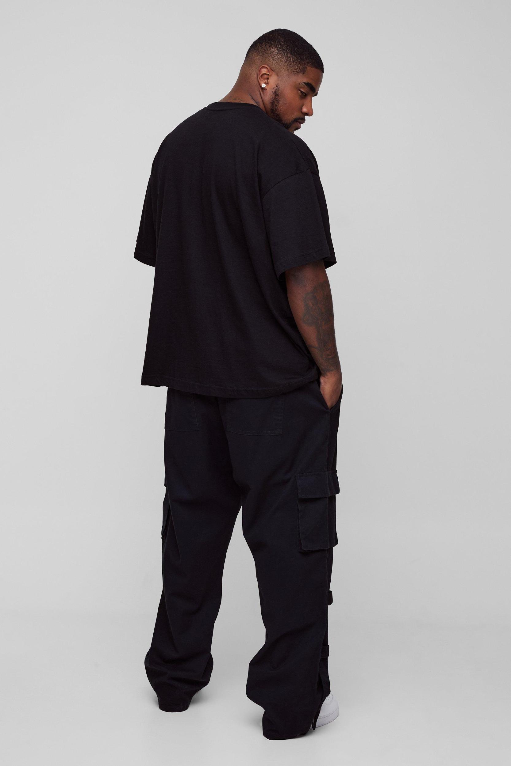 Plus Applique Split Hem Cargo Pants | boohooMAN USA Product Image