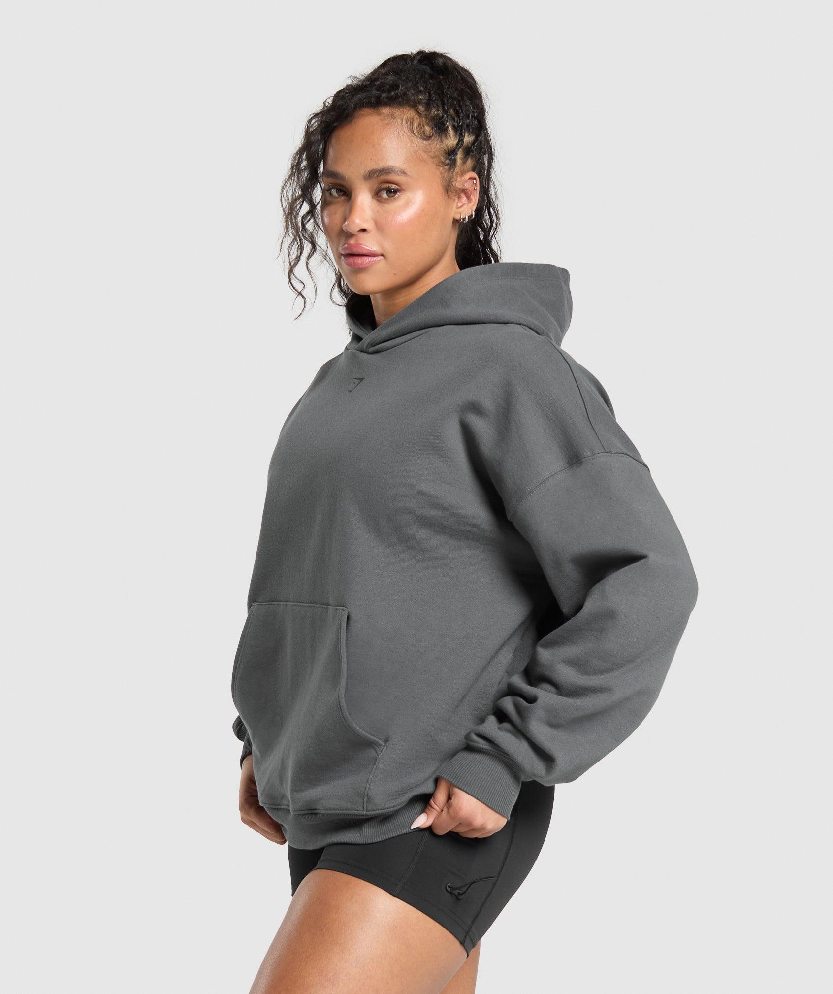 Gymshark Back Gains Graphic Hoodie - Graphite Grey Female Product Image