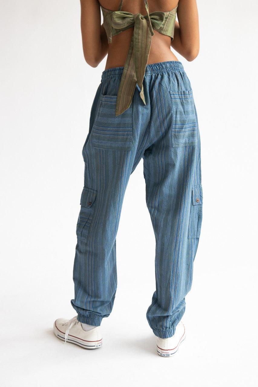 Striped Cargo Joggers Product Image