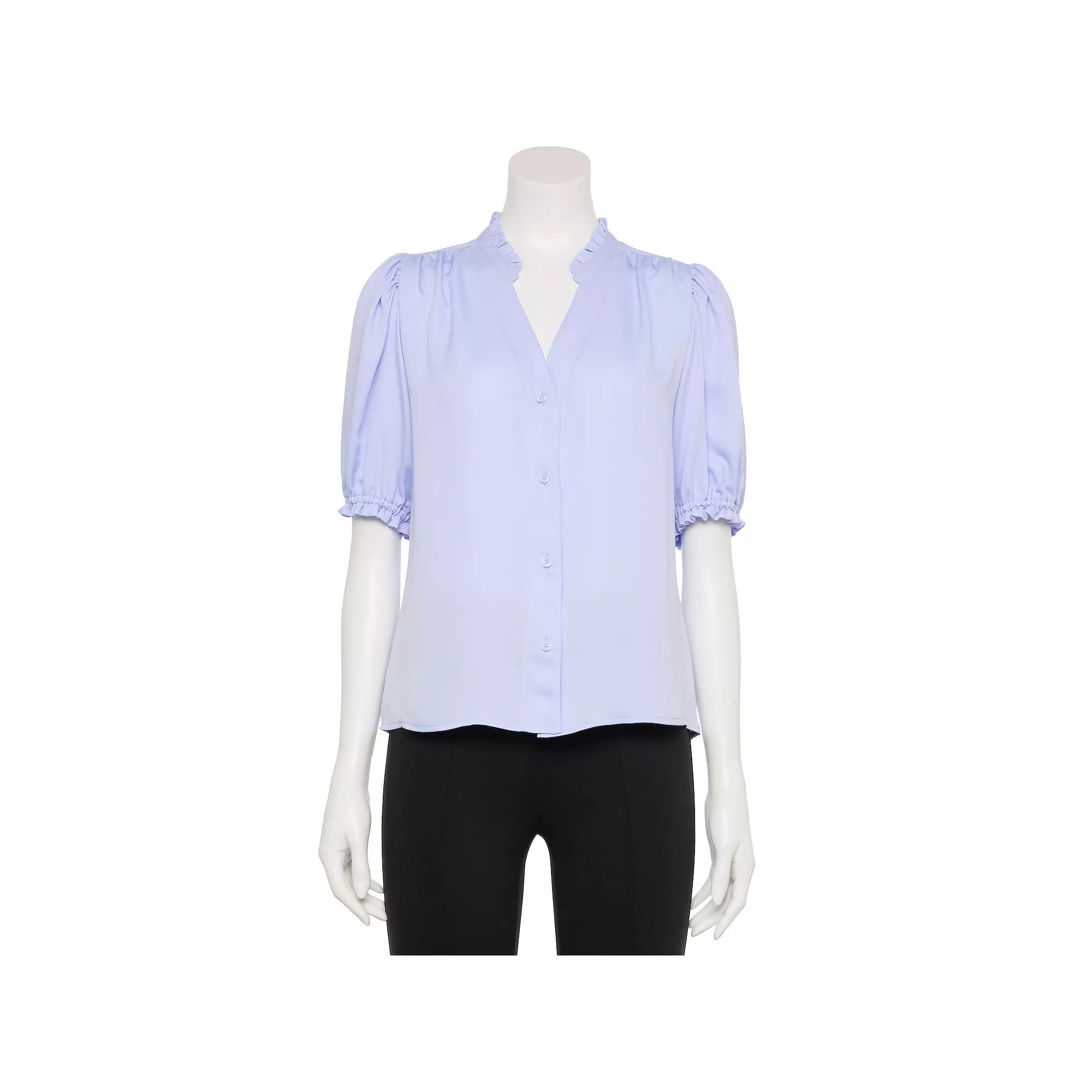 Women's Nine West Adaptive Ruffle Shirt,  Product Image