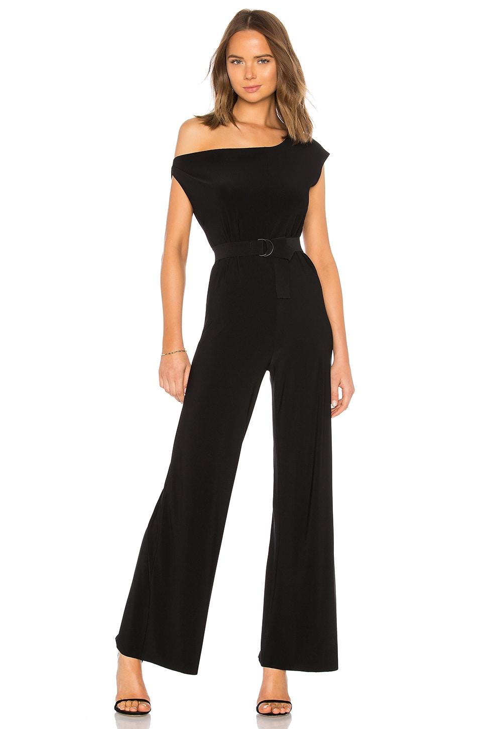 Womens Asymmetric Drop-Shoulder Wide-Leg Jumpsuit Product Image