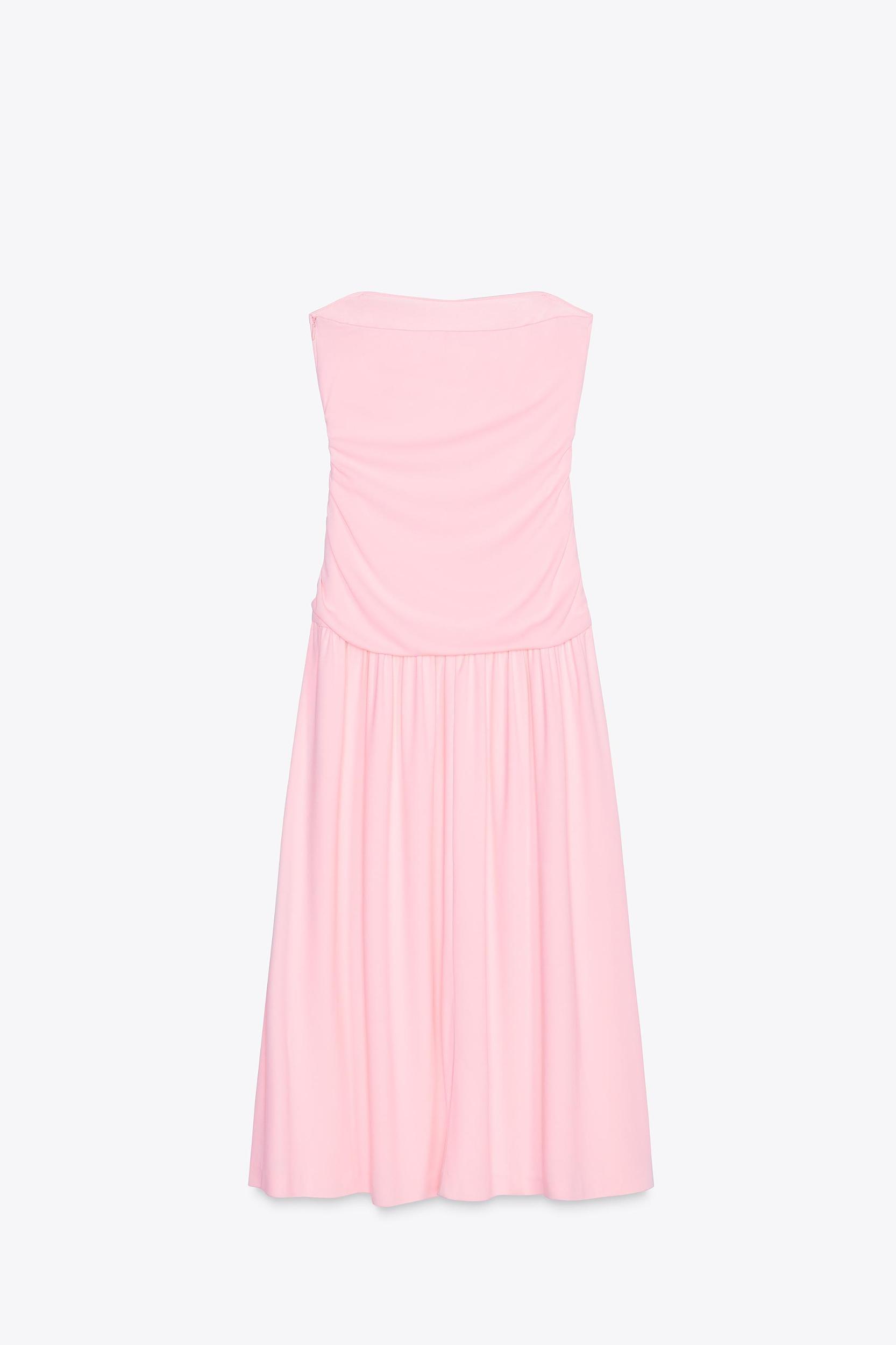 RUCHED STRAPLESS DRESS Product Image