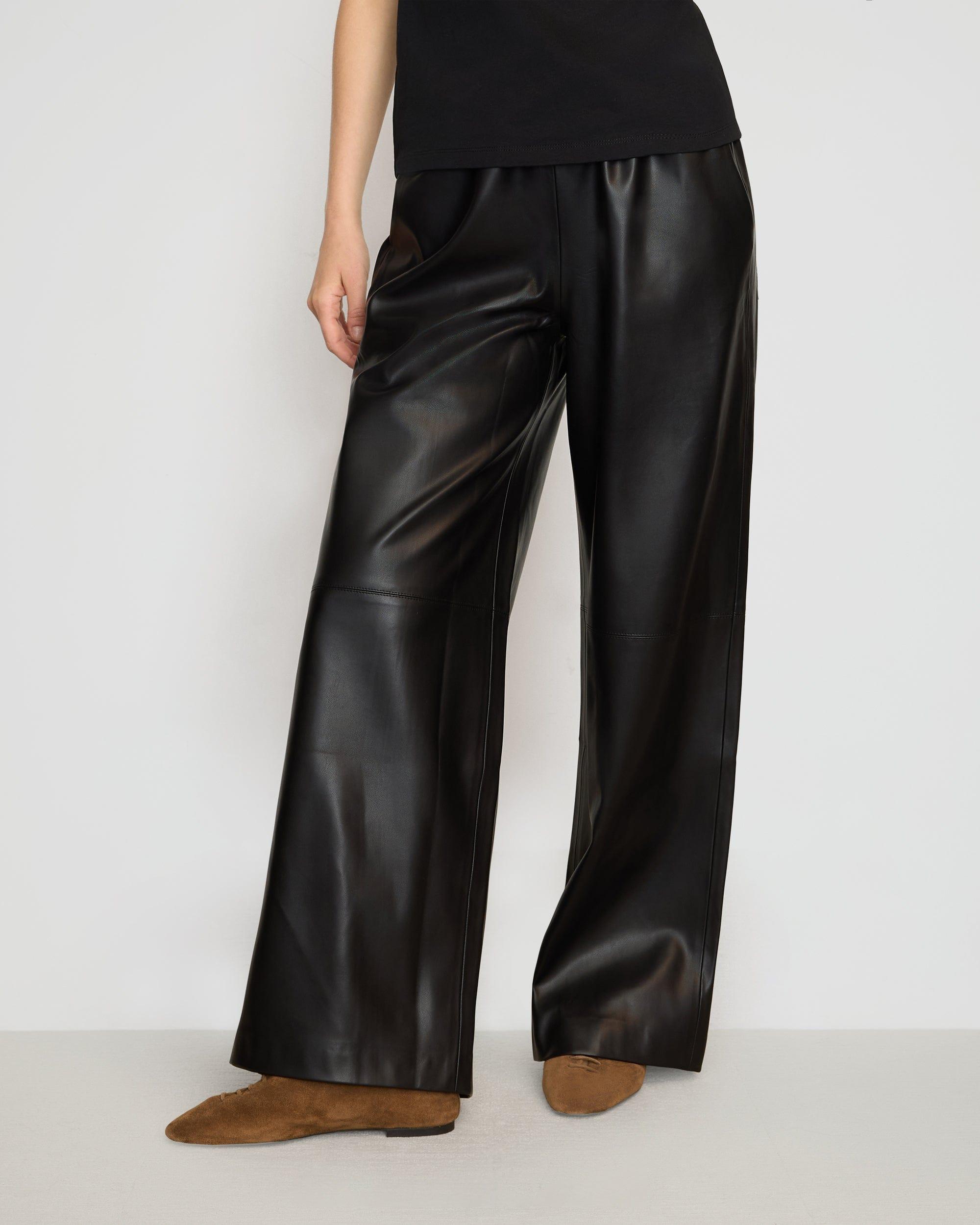 Lianne Drawstring Vegan Leather Pant Product Image