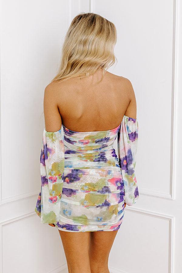 Candlelit Date Ruched Mesh Mini Dress Product Image