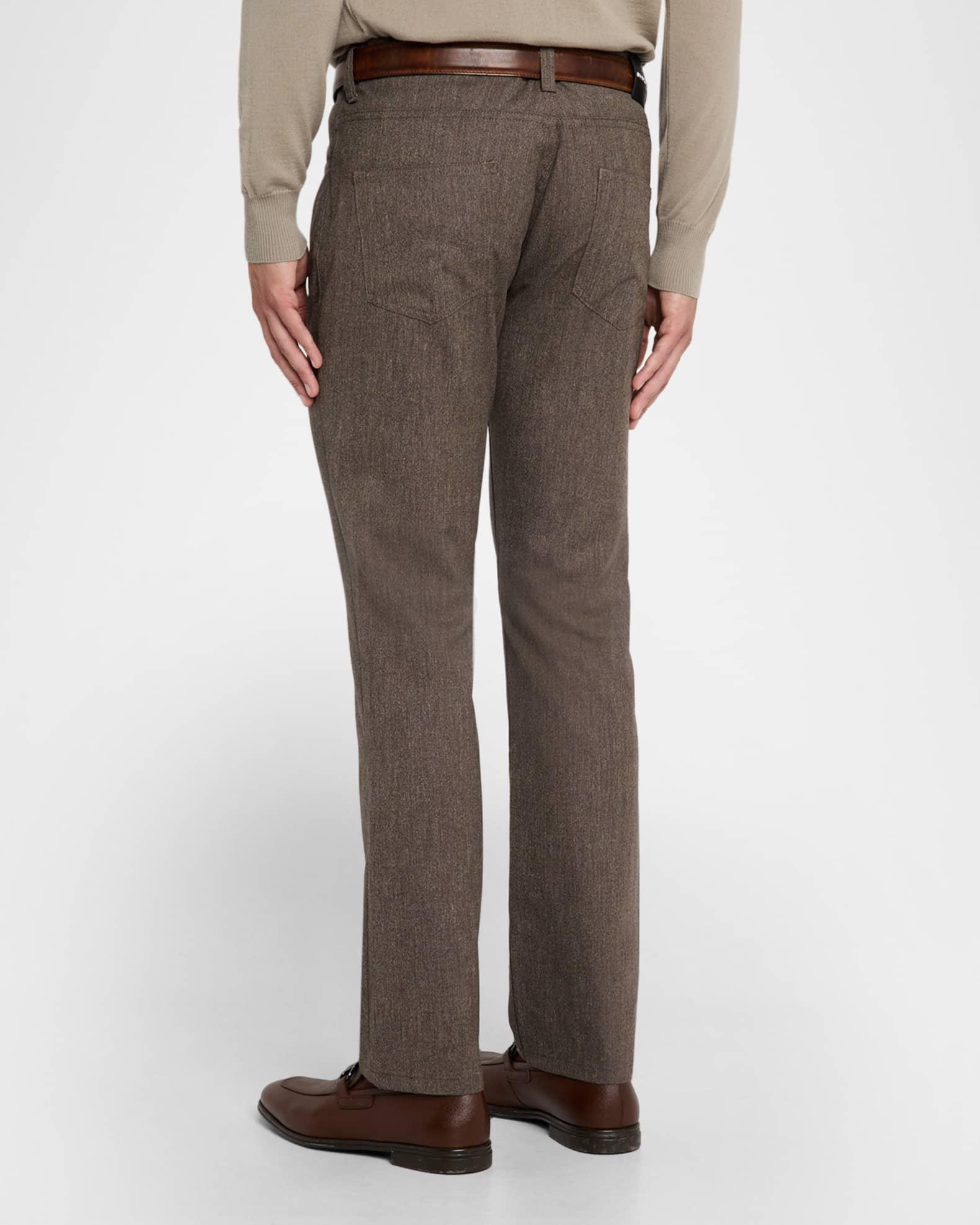 Men's Wool and Cotton Melange Five-Pocket Pants Product Image