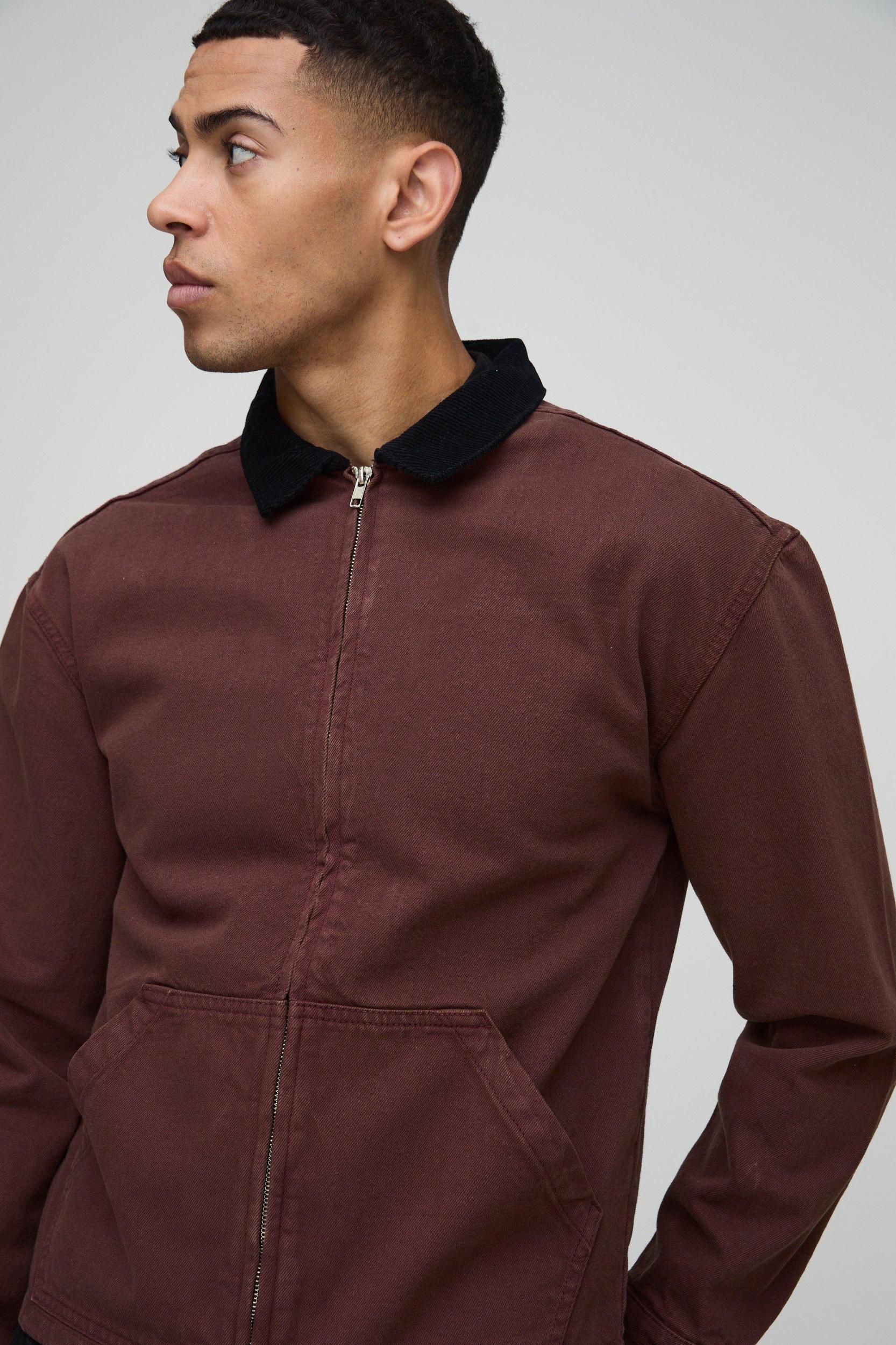 Regular Twill Jacket | boohooMAN USA Product Image