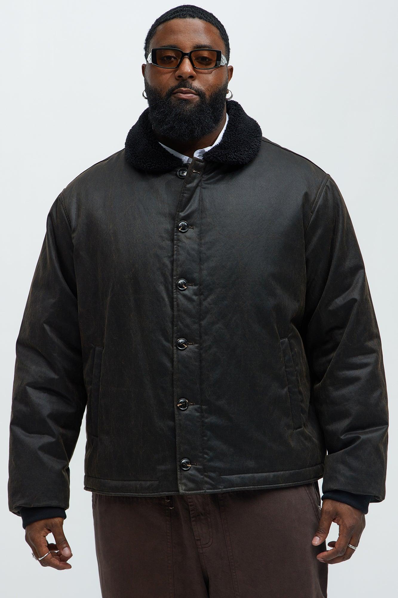 Denali Waxed Sherpa Jacket - Brown Male Product Image