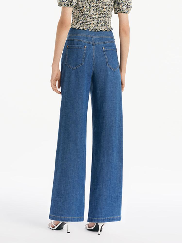 Denim Straight High-Waisted Women Jeans Product Image