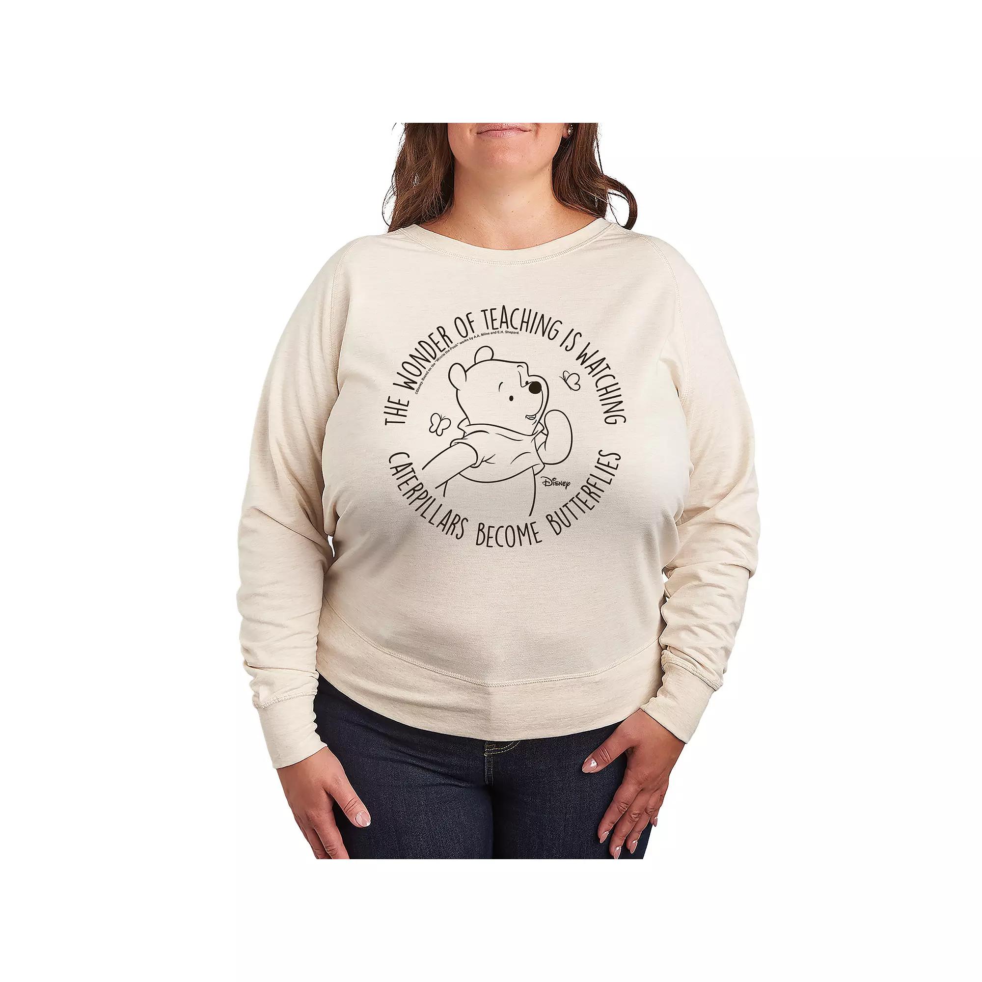 Disney's Winnie The Pooh Teaching French Terry Long Sleeve Tee, Women's,  Product Image
