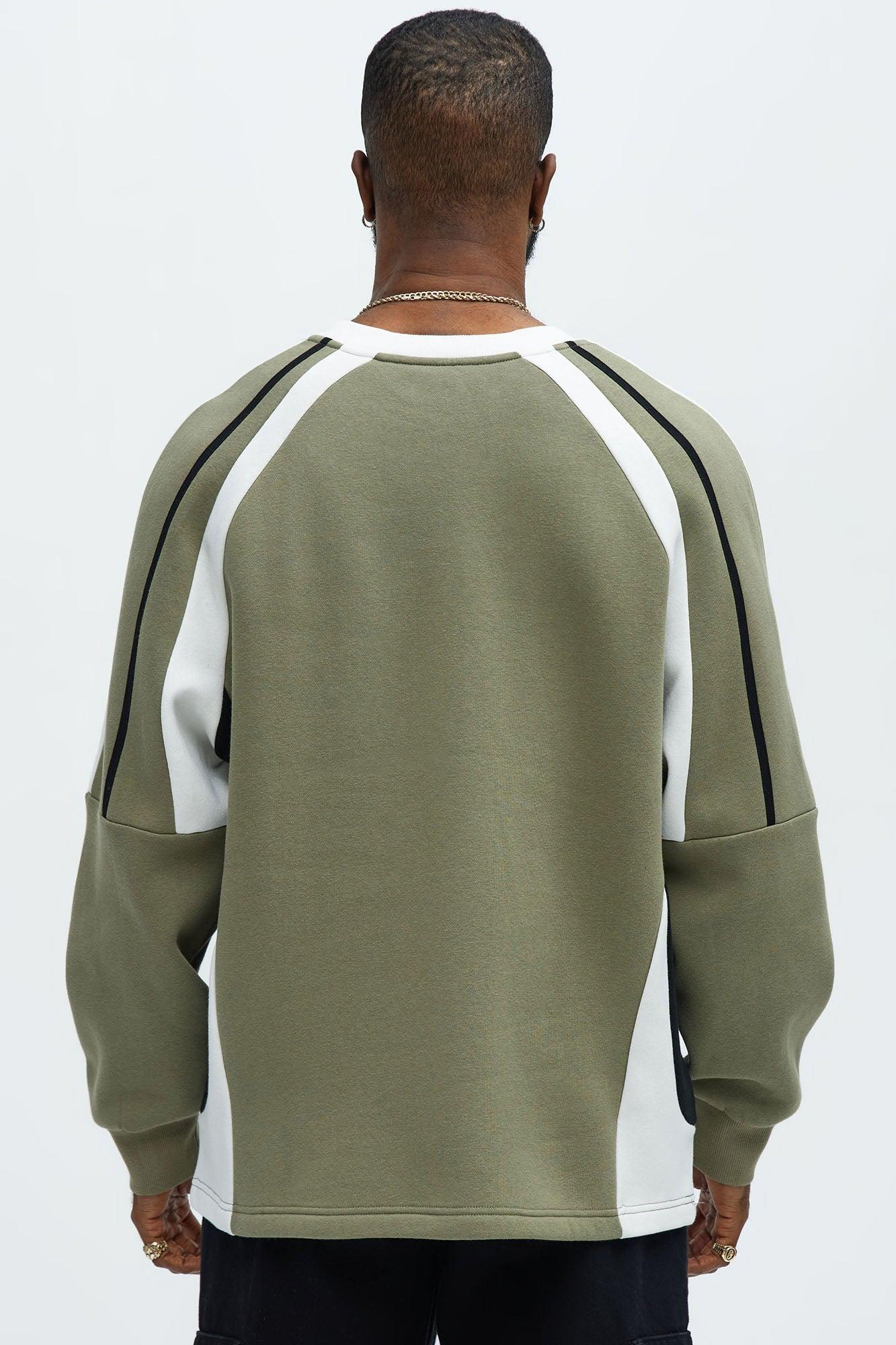Tyson Nontoxic Crewneck Sweatshirt - Olive/combo Product Image