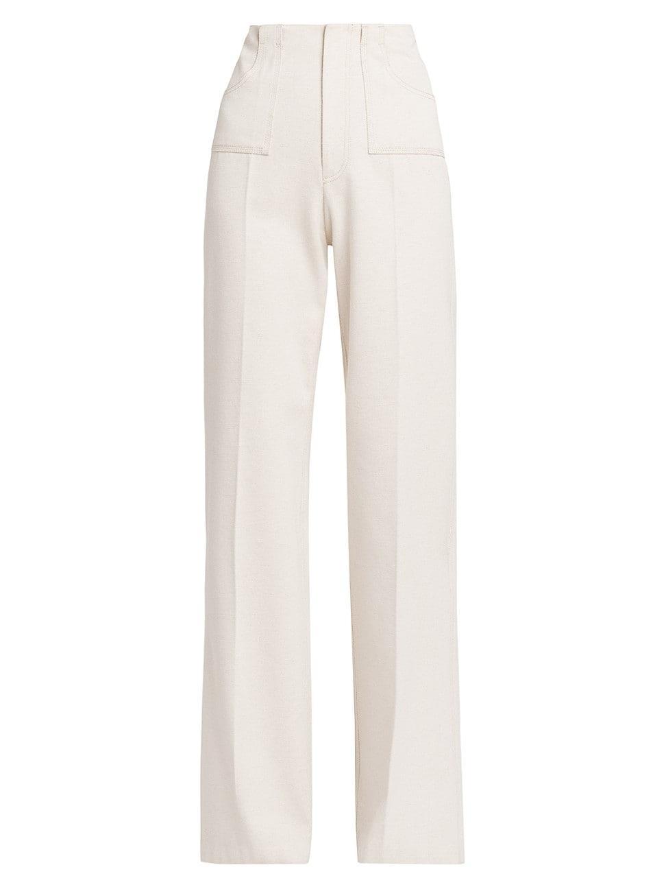 Womens Diagonal Canvas Trousers Product Image