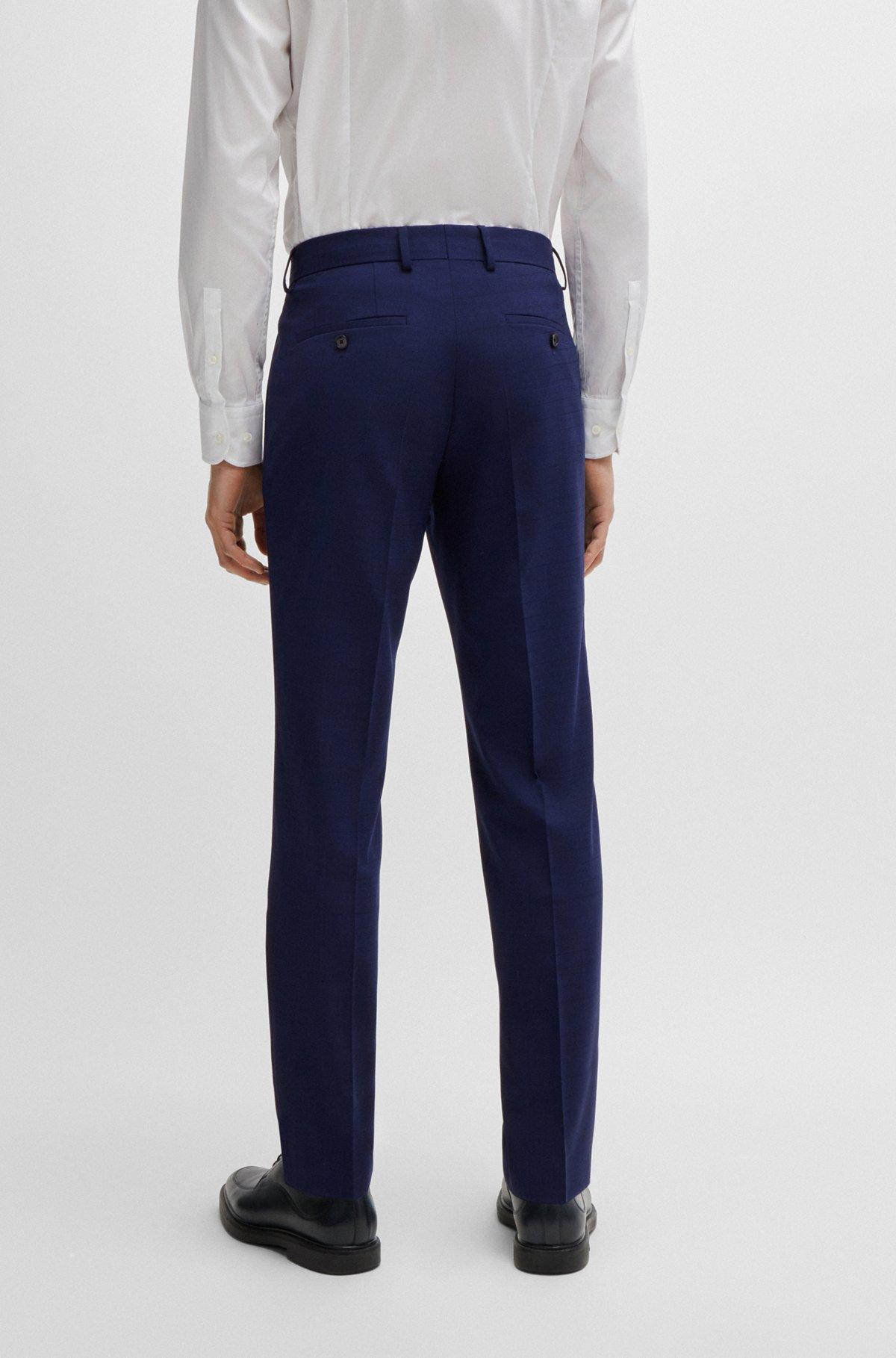 Slim-fit three-piece suit in checked stretch fabric Product Image