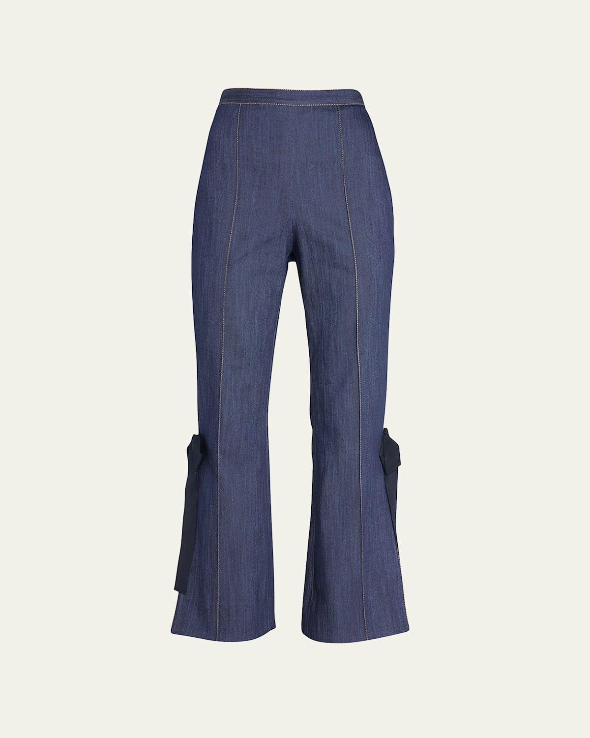 Lou Side-Split Denim Pants Product Image