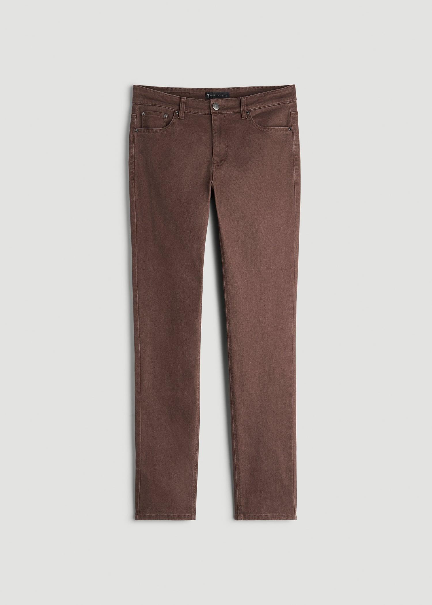 Dylan Slim Fit Colored Jeans for Tall Men in Dark Toffee Male Product Image