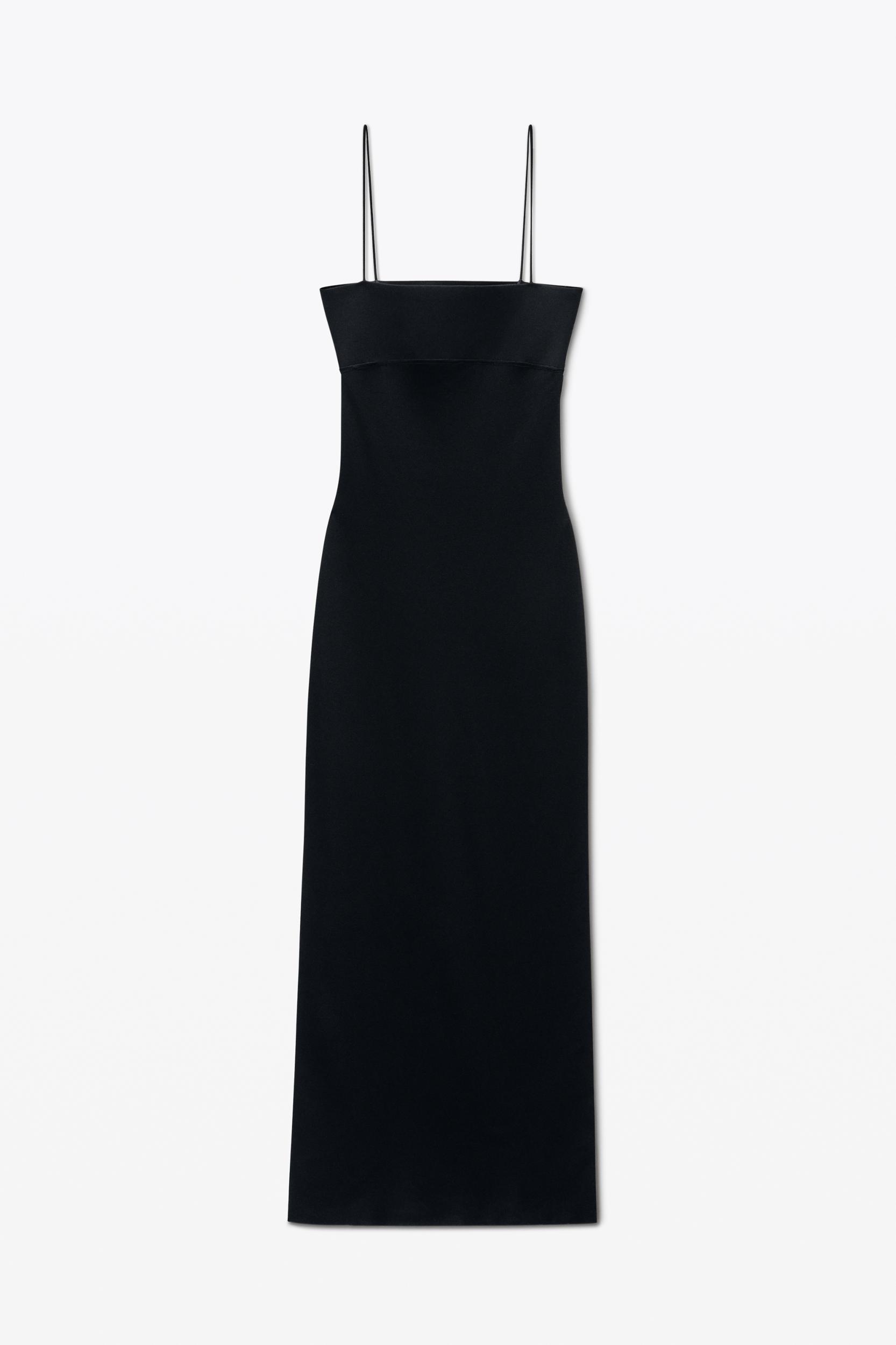 Black Logo Jacquard Slip Dress Product Image