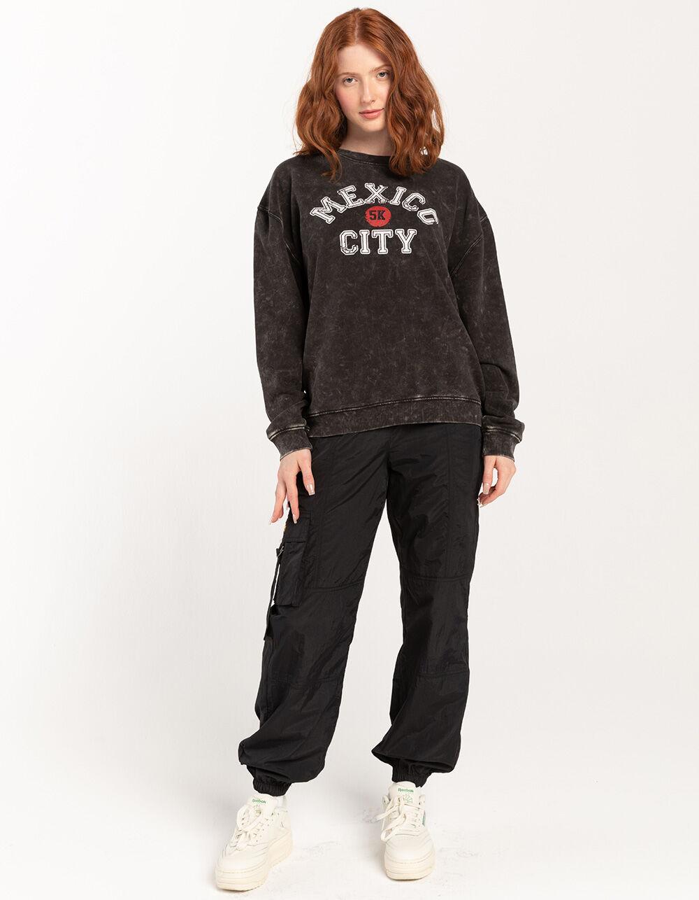 FIVESTAR GENERAL CO. Mexico City Womens Boyfriend Crewneck Sweatshirt - BLACK Product Image