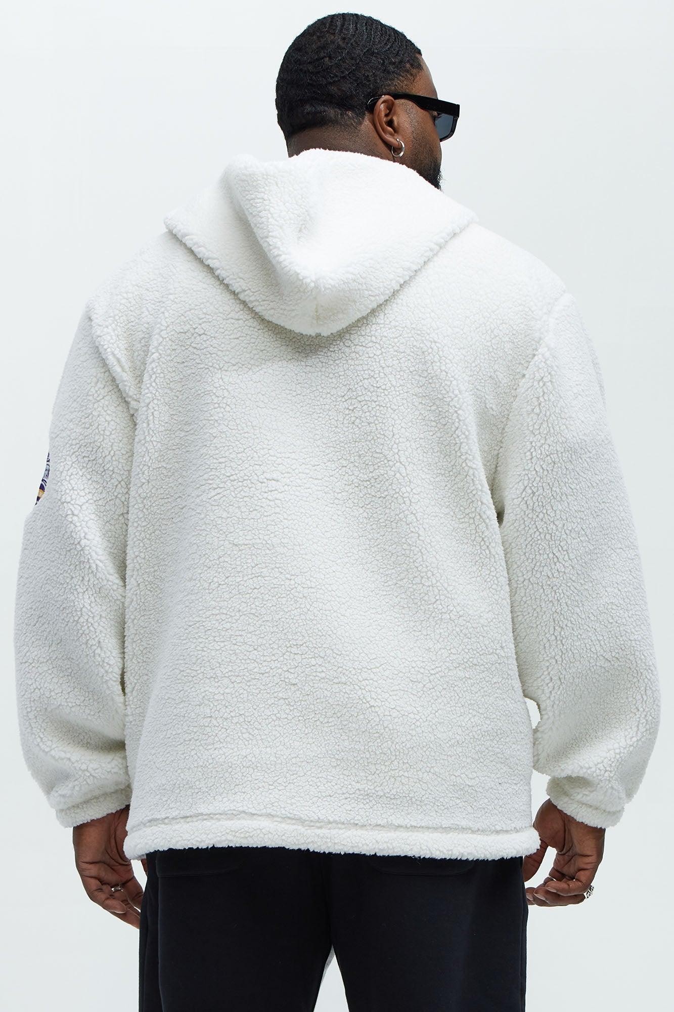 Lakers Sherpa Hoodie - White Product Image