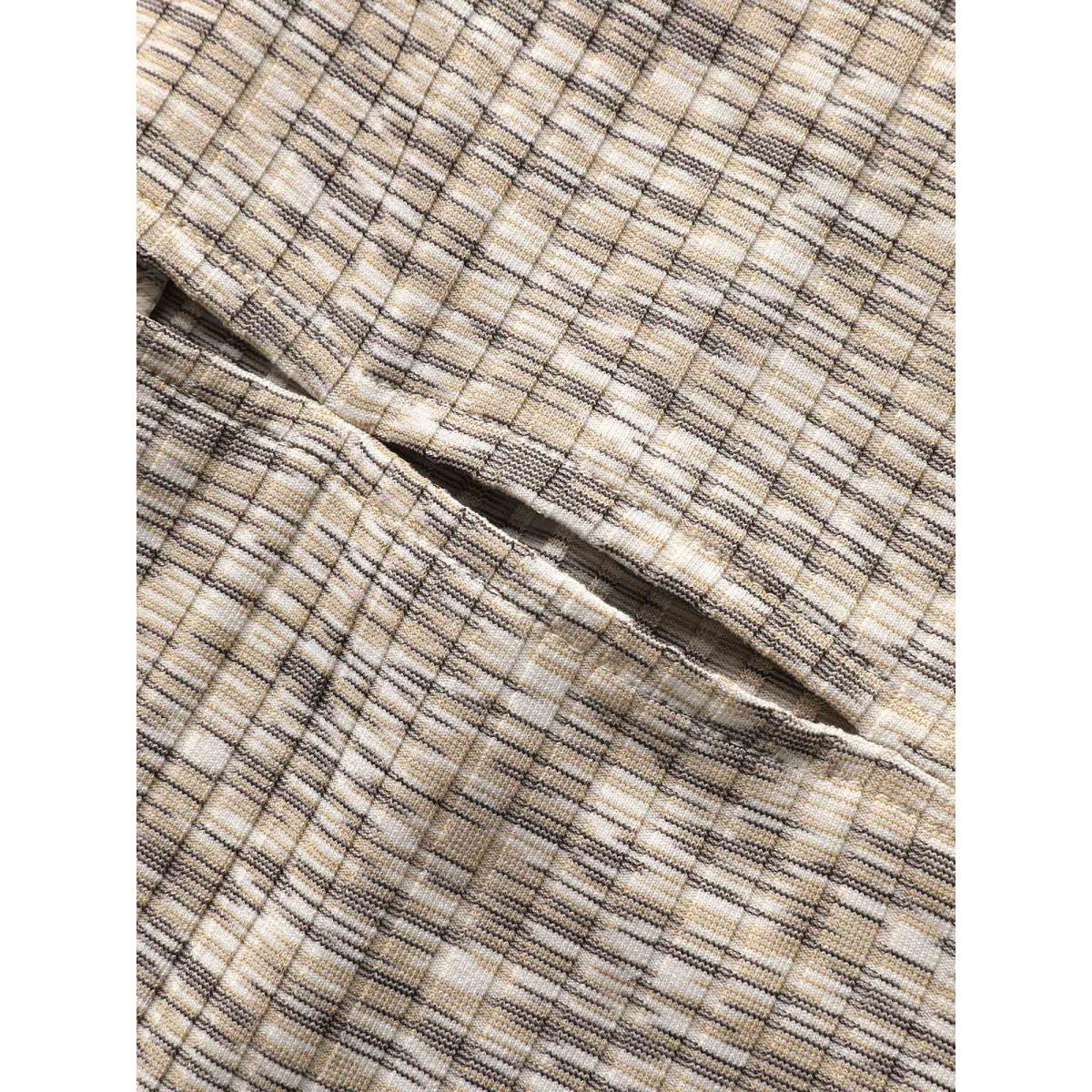 Plus Size Heather Pit Strip Cut Out Dress LightBrown Women Elegant Distressed Round Neck Extra Long Sleeve Curvy BloomChic 18-20/2X Product Image