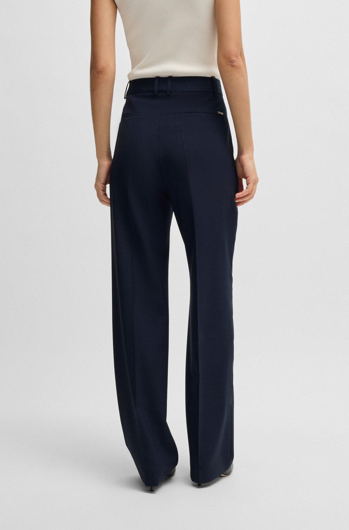BOSS - Regular-fit trousers in micro-check virgin wool - Patterned Product Image