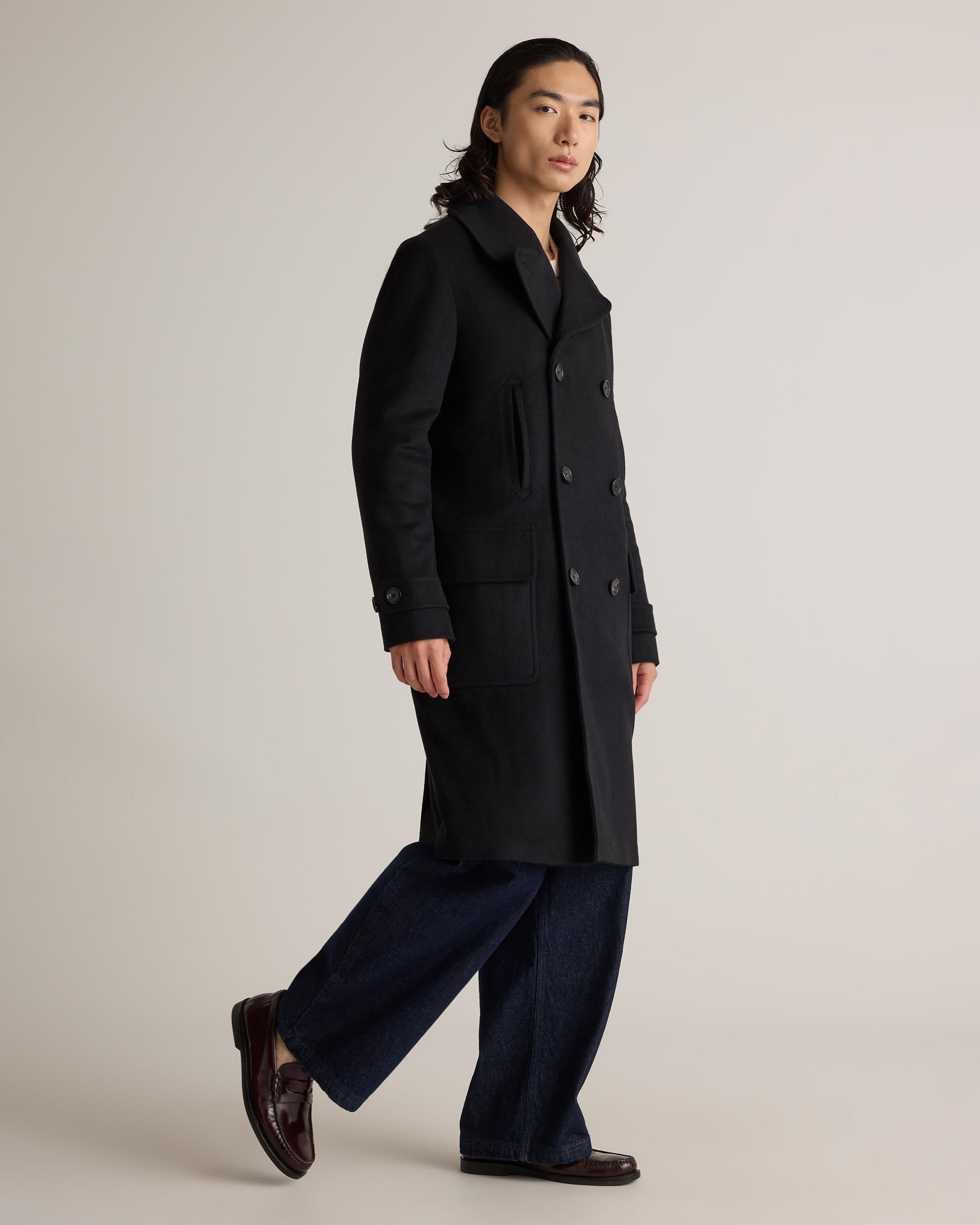 Quince | Men's Italian Wool Double-Breasted Officer Topcoat Wool/Nylon Product Image